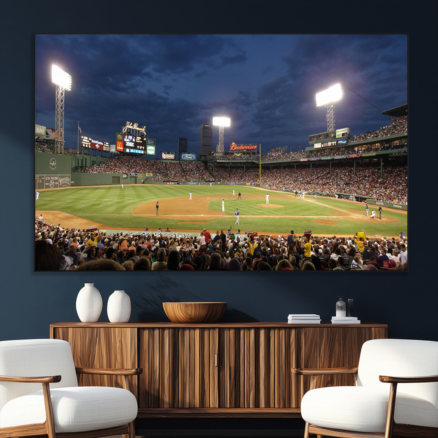 SEG-FC-51X34_Oversize - Boston Red Sox Baseball Team Print Canvas - Massachusetts Fenway Park Stadium Wall Art Canvas Print