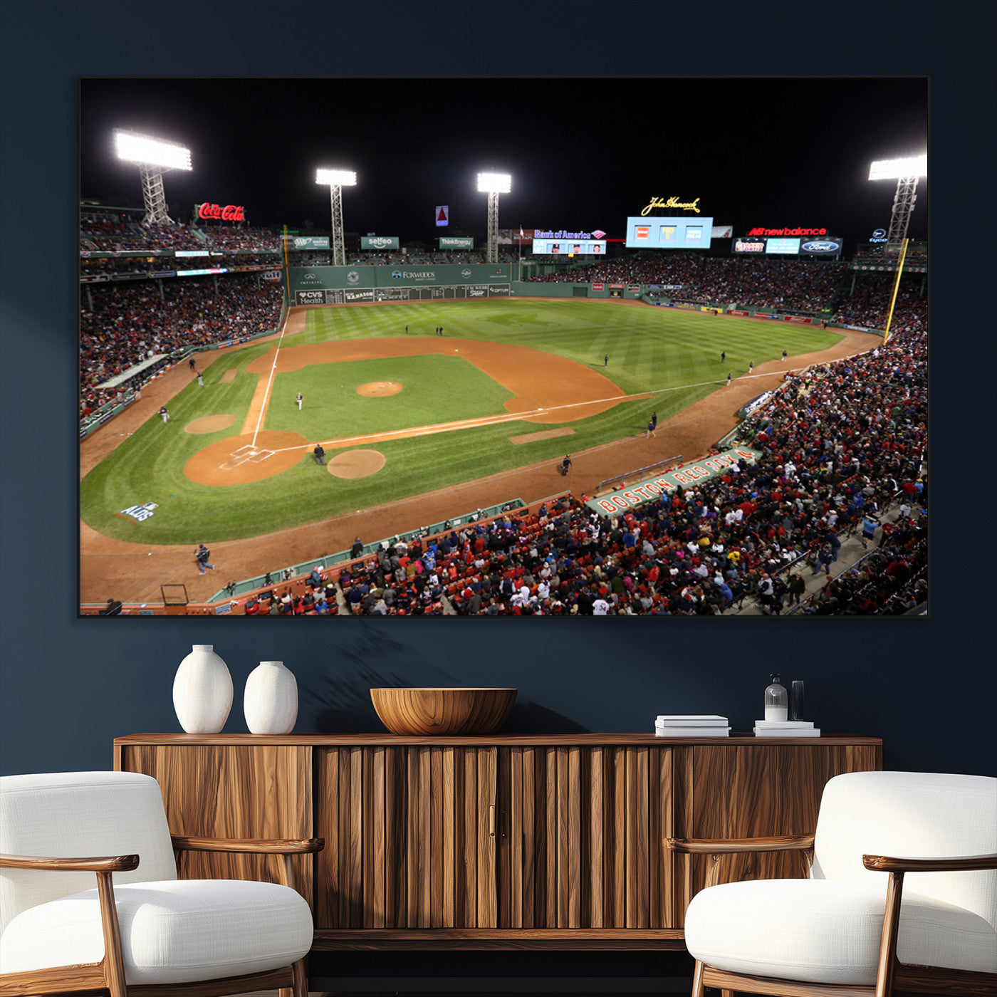 SEG-FC-51X34_Oversize - Boston Red Sox Baseball Team Print - Massachusetts Fenway Park Stadium Wall Art Canvas Print