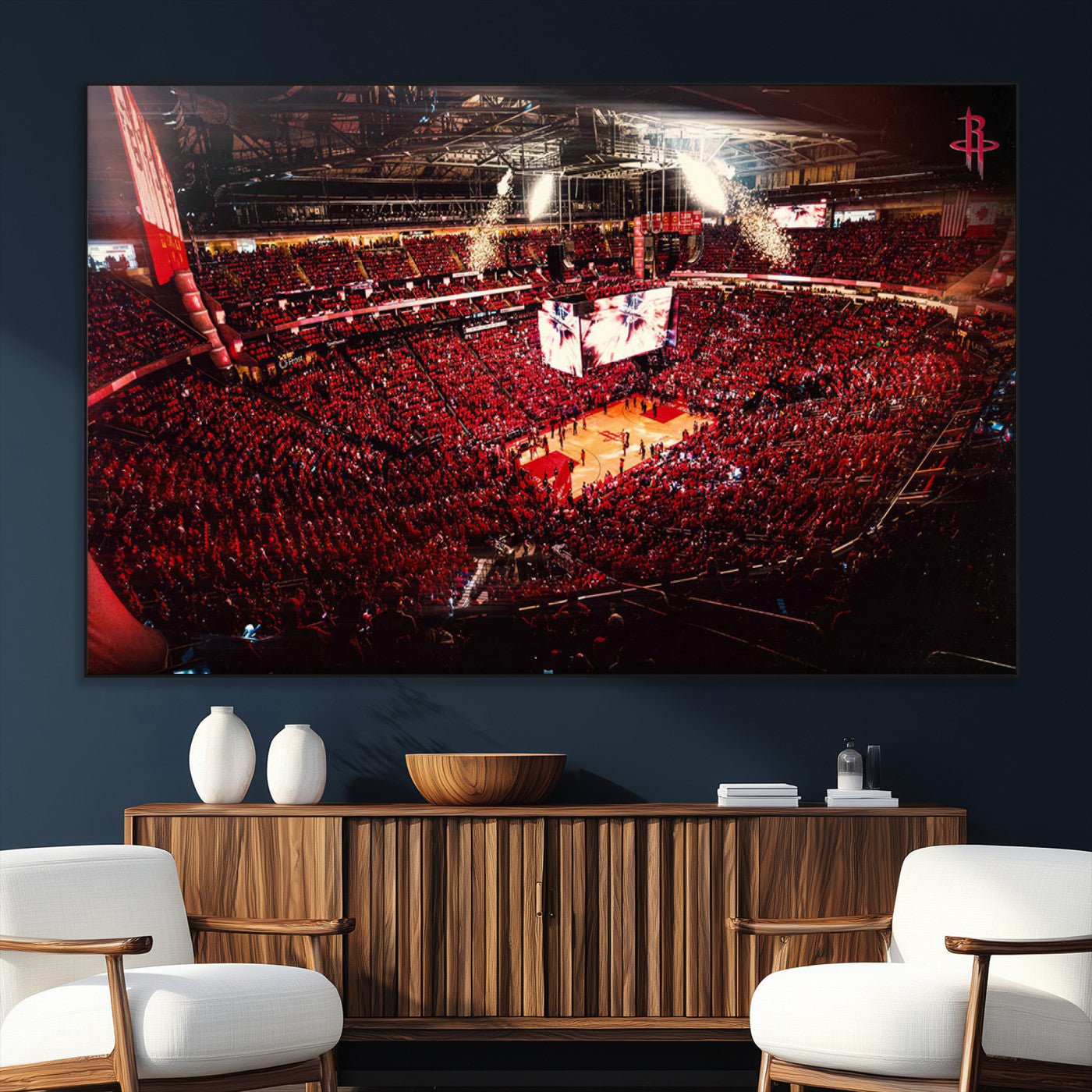 SEG-FC-51X34_Oversize - Houston Rockets Basketball Team Print Canvas- Houston Toyota Center Stadium Wall Art Canvas Print