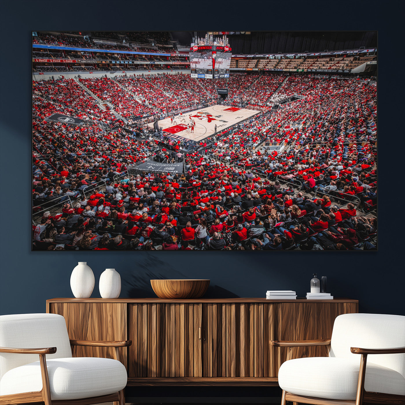 SEG-FC-51X34_Oversize - Louisville Cardinals Basketball Print Canvas - Louisville KFC Yum Center Arena Wall Art Canvas Print
