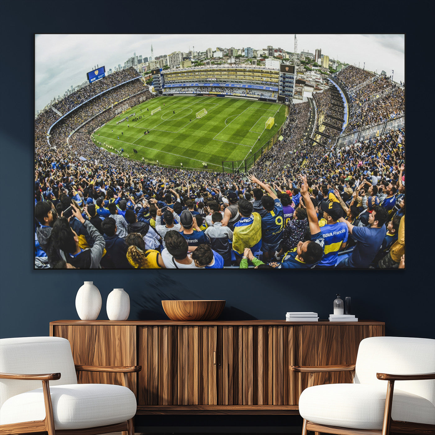SEG-FC-51X34_Oversize - Boca Juniors Soccer Team Print Wall Art - Buenos Aires Bombonera Stadium Canvas Print