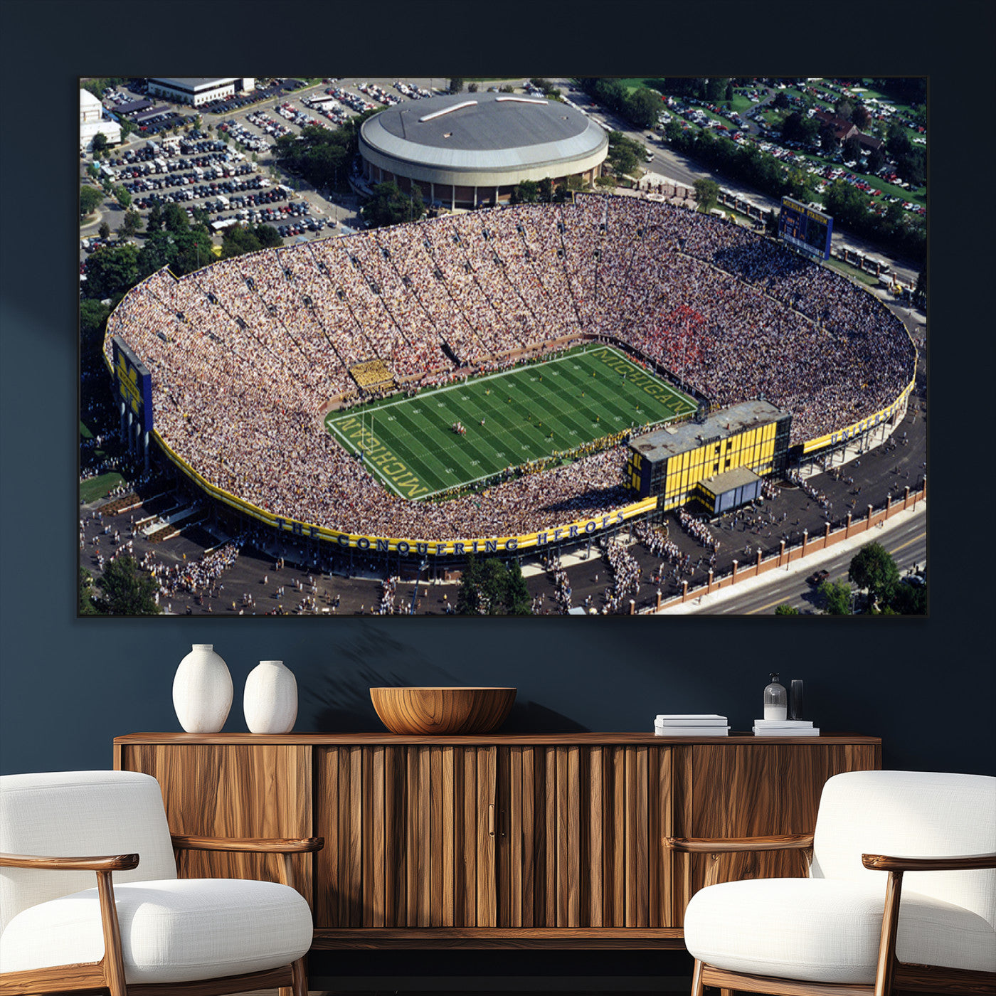 SEG-FC-51X34_Oversize - Michigan Wolverines Football Team Print - Ann Arbor Michigan Stadium Print, Michigan Wolverines