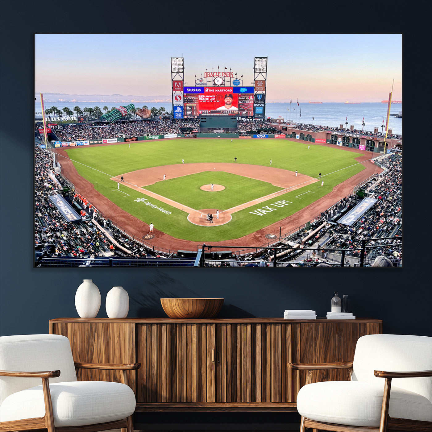 SEG-FC-51X34_Oversize - San Francisco Giants Baseball Team Print - Oracle Park Stadium Wall Art Canvas Print