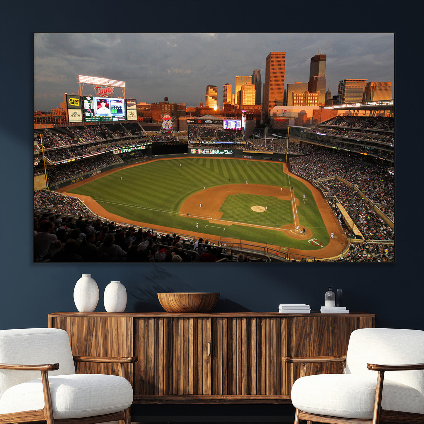SEG-FC-51X34_Oversize - Minnesota Twins Baseball Team Print - Minneapolis Target Field Stadium Wall Art Canvas Print