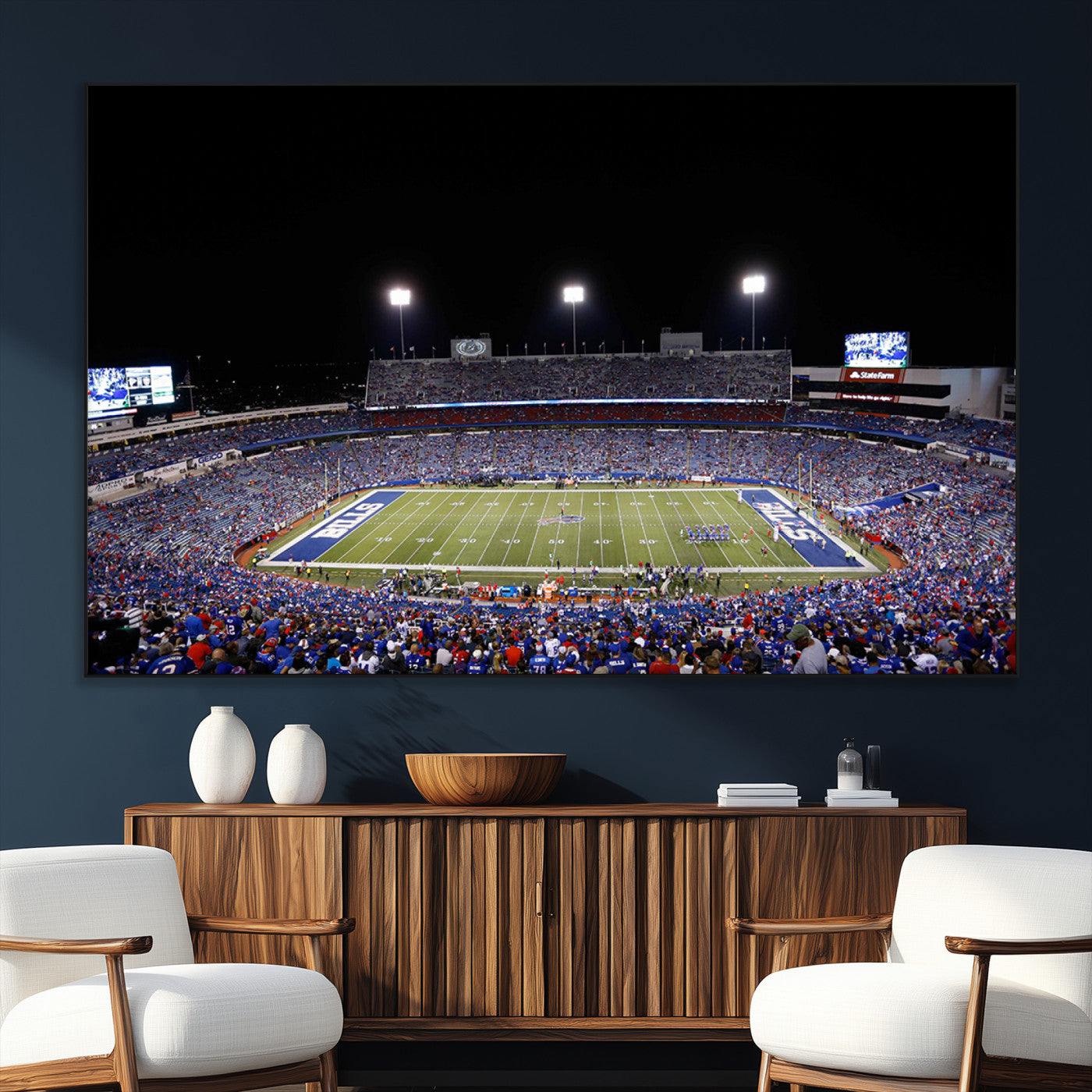 SEG-FC-51X34_Oversize - Buffalo Bills Wall Art - Buffalo Bills Stadium Canvas Print, Perfect Sports Decor for Living Rooms,