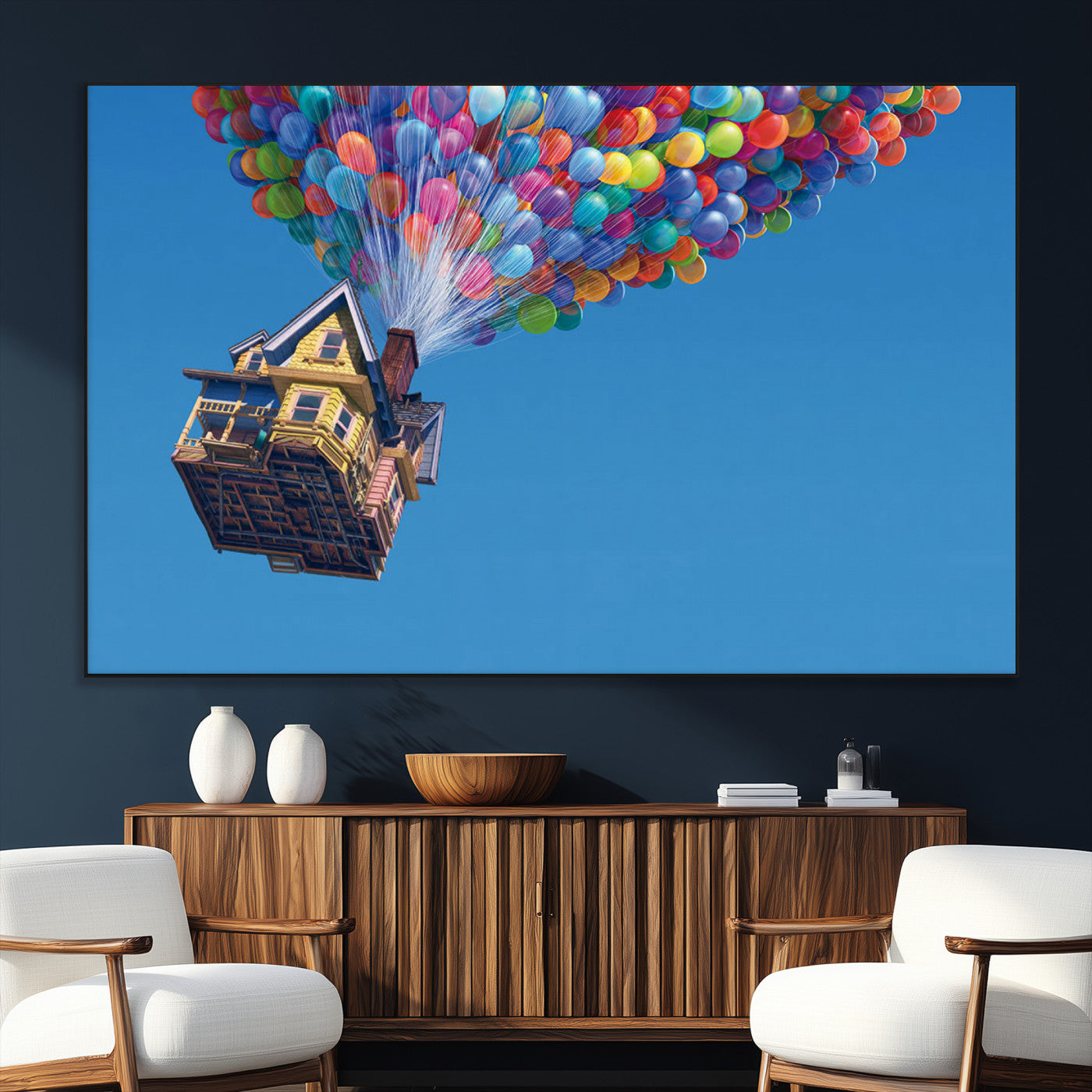 SEG-FC-51X34_Oversize - Carl Fredricksen, Up Movie Wall Art, Balloons Wall Art, Air Balloons for Kids Room Print