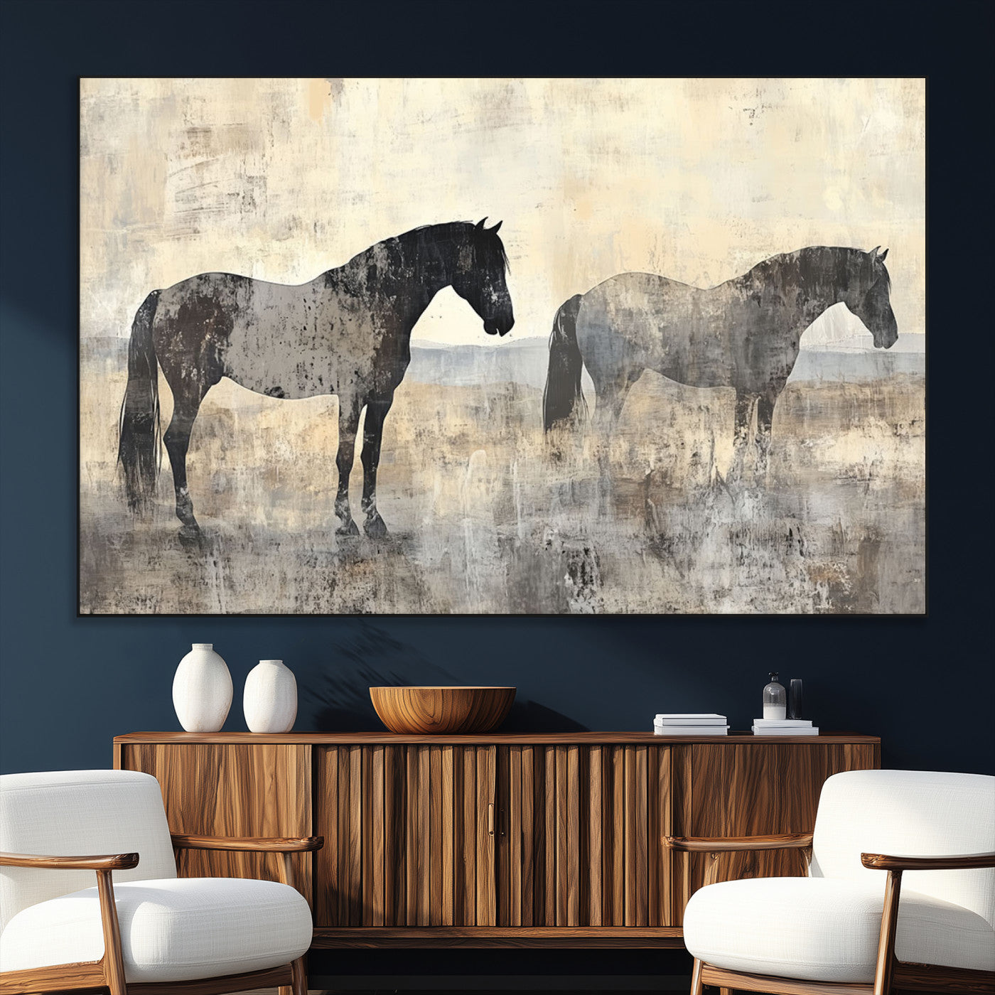 SEG-FC-51X34_Oversize - Vintage Horses Wall Art Canvas Print