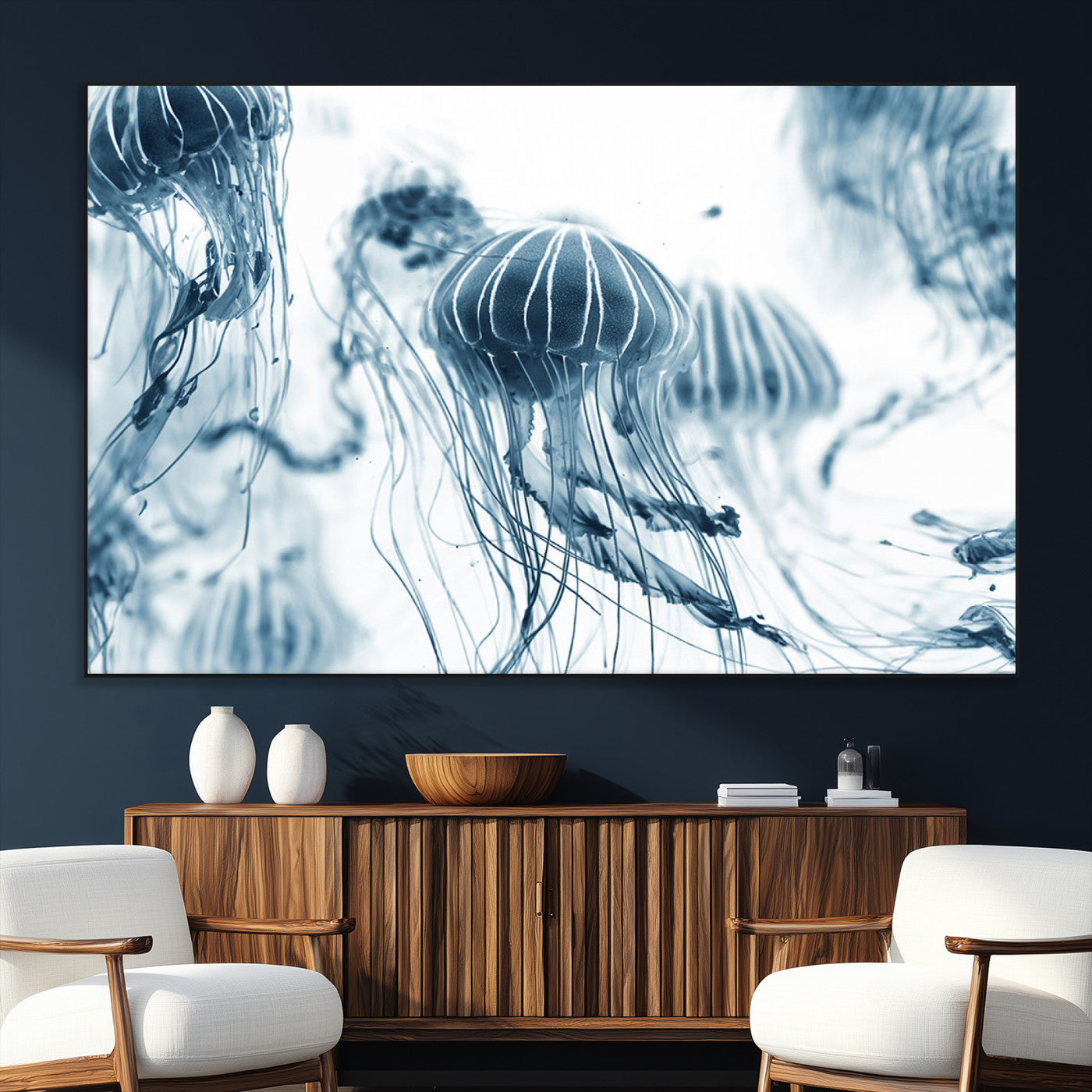 SEG-FC-51X34_Oversize - Abstract Jellyfish Canvas Print Wall Art