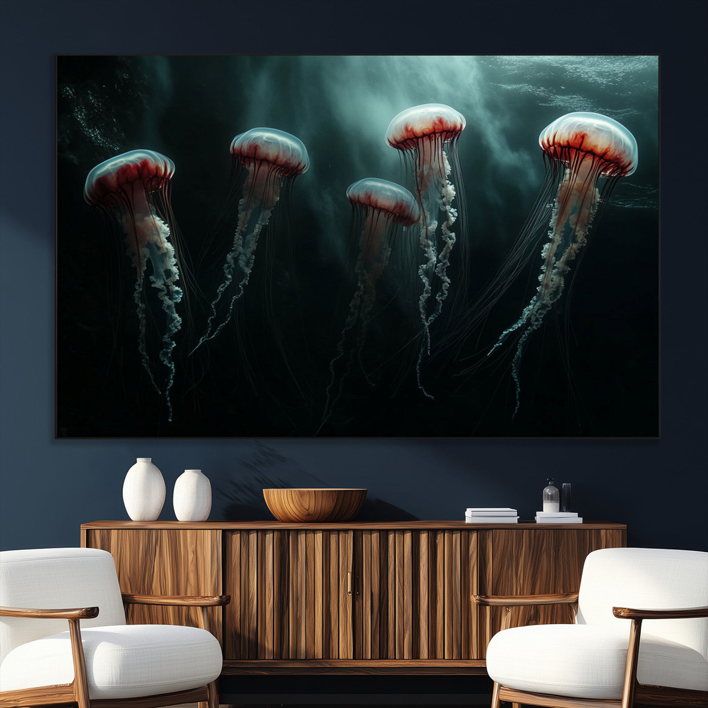 SEG-FC-51X34_Oversize - Abstract Jellyfish Wall Art Canvas Print