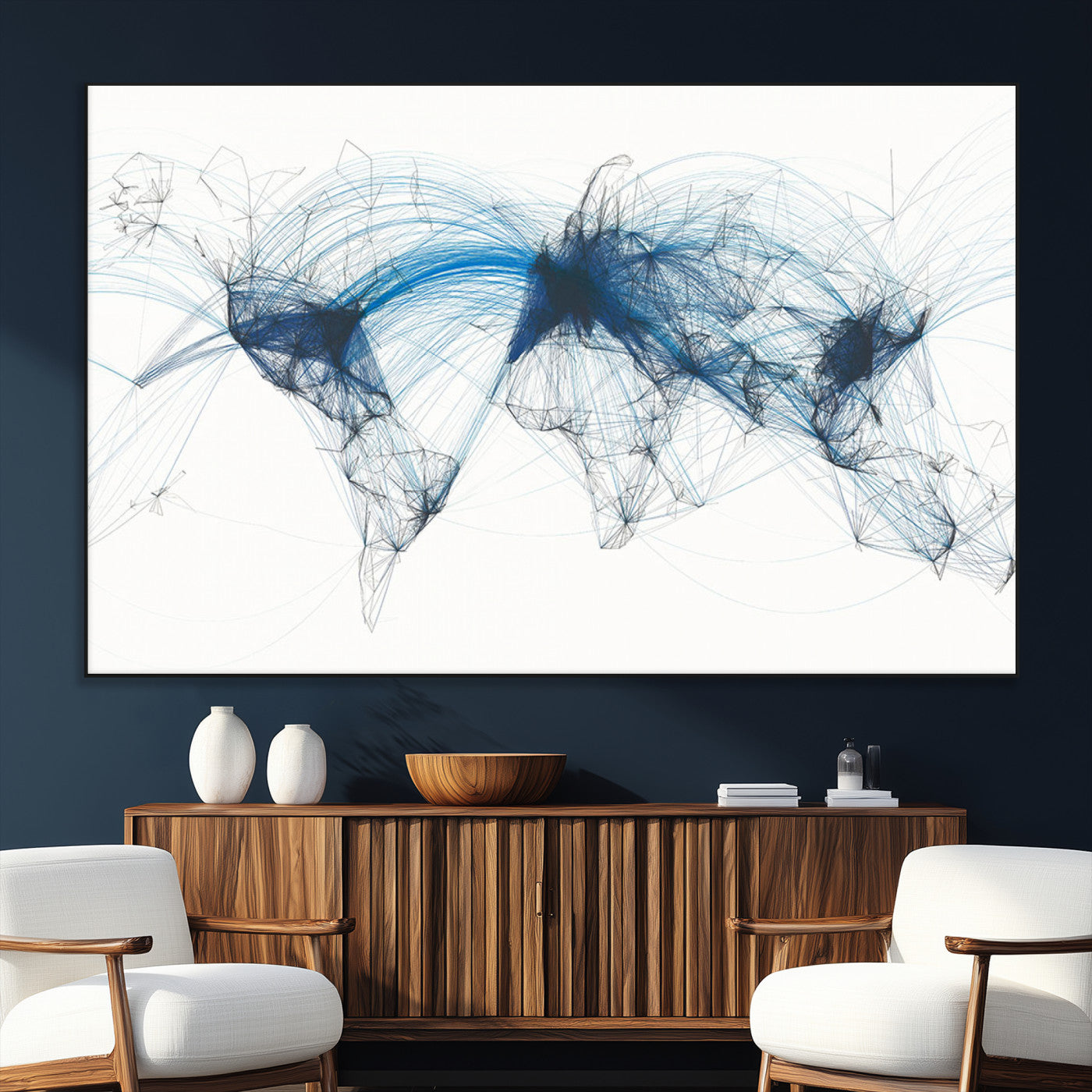 SEG-FC-51X34_Oversize - Push Pin World Map Canvas Print – Framed Wall Art for Couples to Track Their Travels – Anniversary