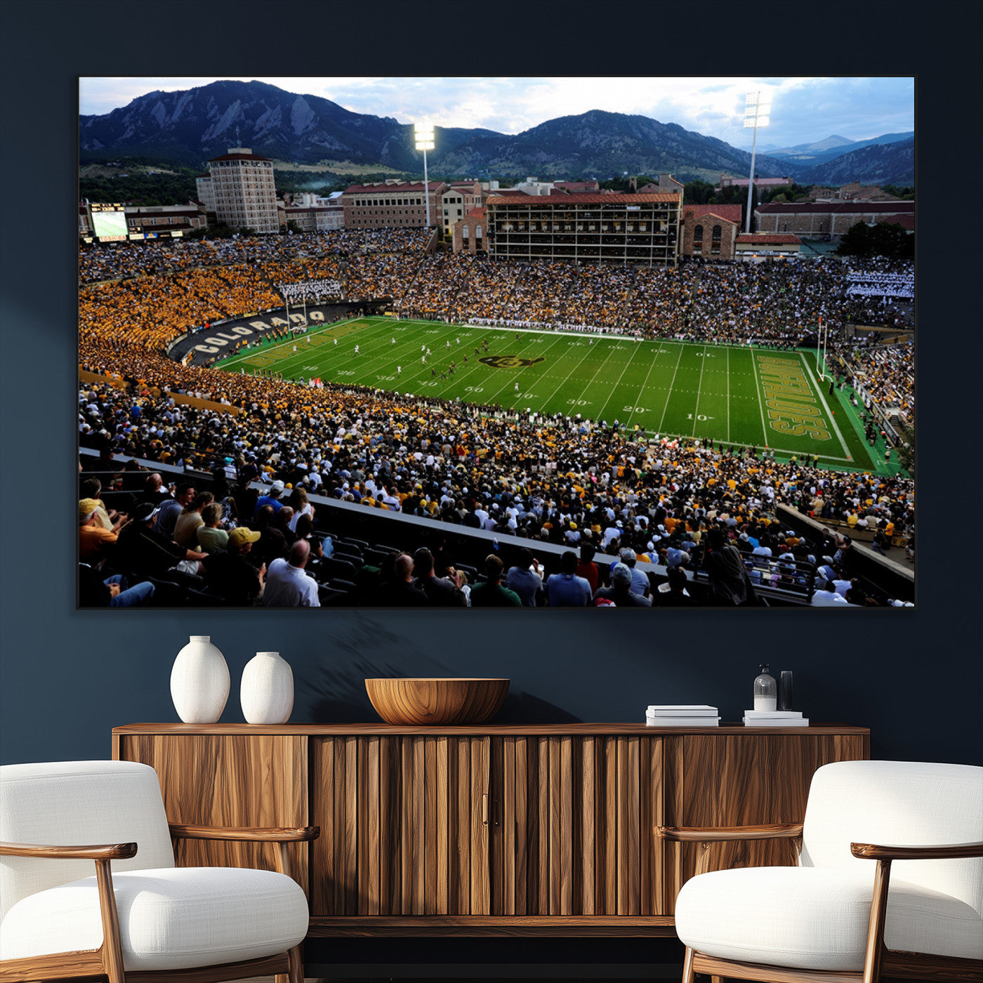 SEG-FC-51X34_Oversize - Folsom Field - University of Colorado Buffaloes Football Stadium Wall Art | Ready to Hang and Framed