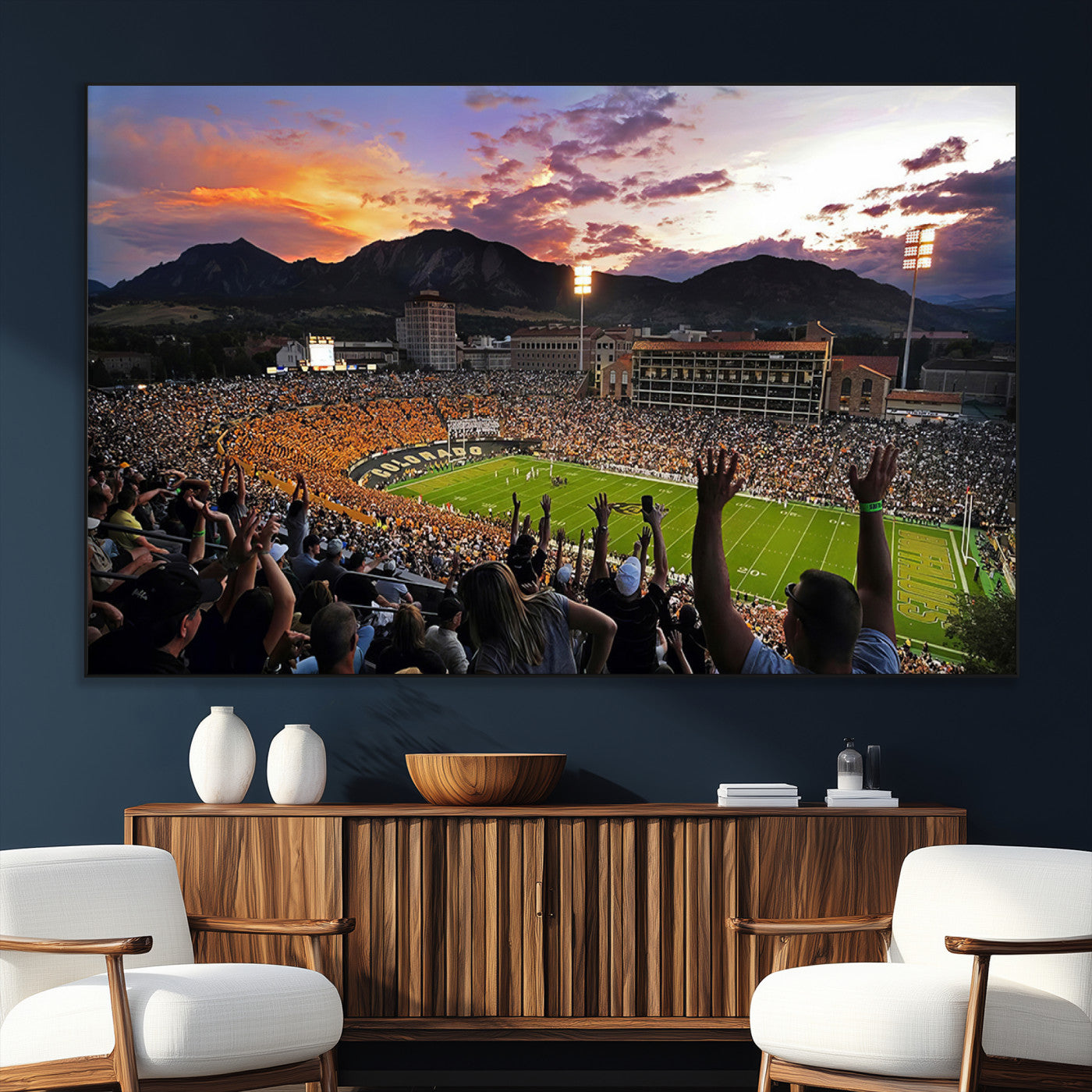 SEG-FC-51X34_Oversize - Folsom Field - University of Colorado Buffaloes Football Stadium Wall Art, Colorado Buffaloes Wall