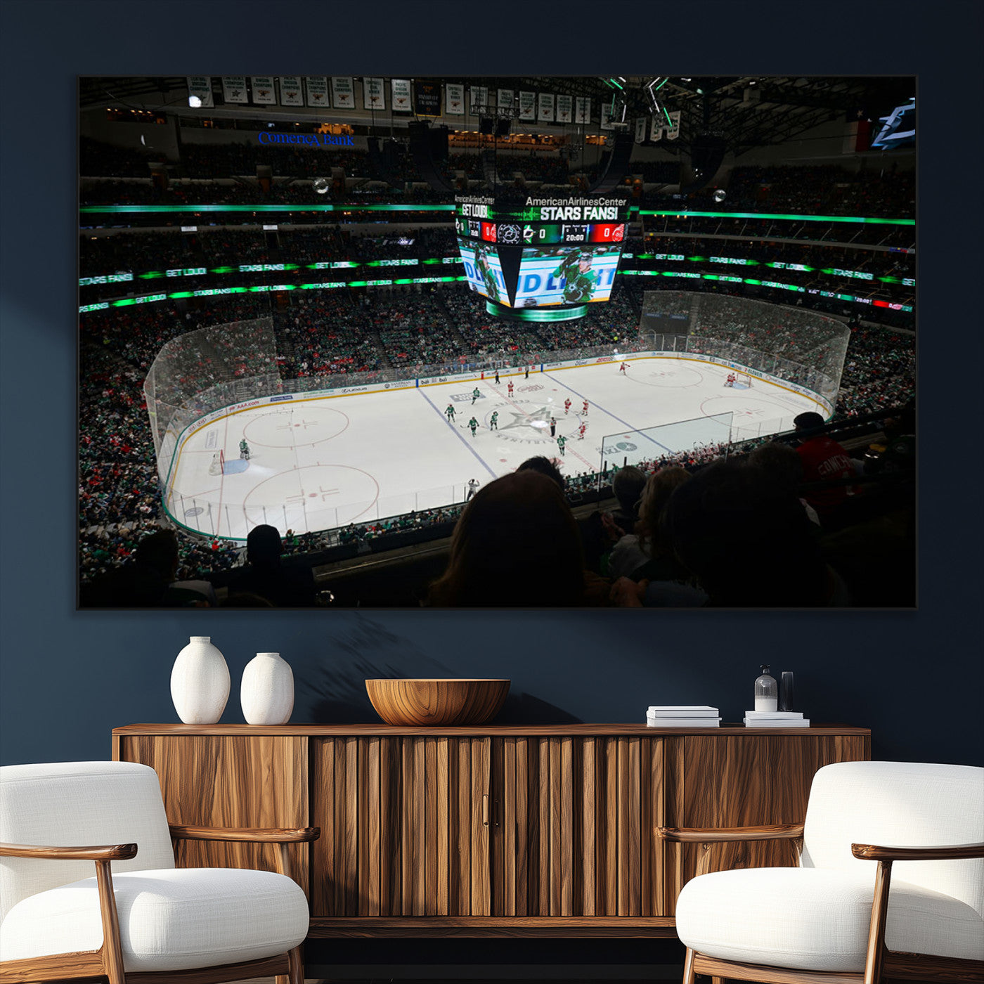 SEG-FC-51X34_Oversize - American Airlines Center Dallas Stars Wall Art Canvas Print - Dallas Hockey Arena Stadium Print