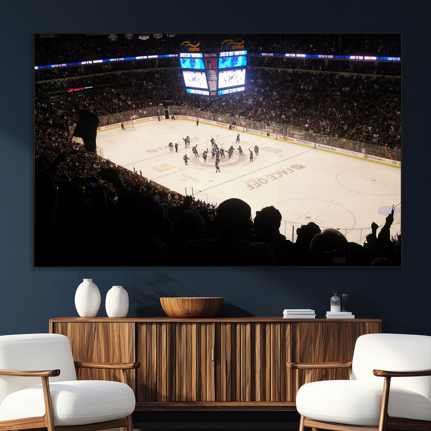 SEG-FC-51X34_Oversize - Canada Life Centre Wall Art | Winnipeg Jets Hockey Team Print Canvas | Ready to Hang | Winnipeg Wall