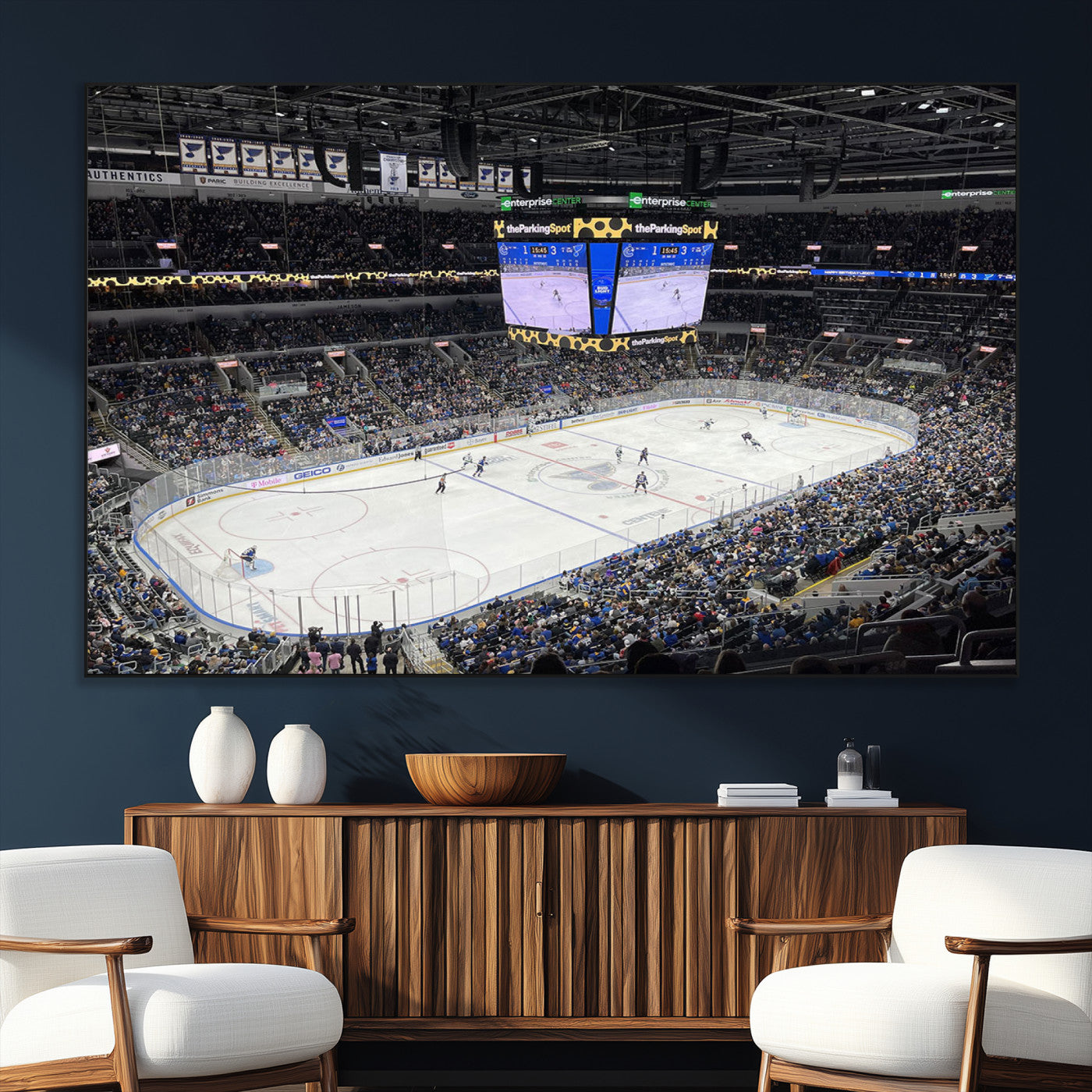 SEG-FC-51X34_Oversize - Enterprise Center Missouri St. Louis Blues Hockey Stadium Wall Art Canvas Print