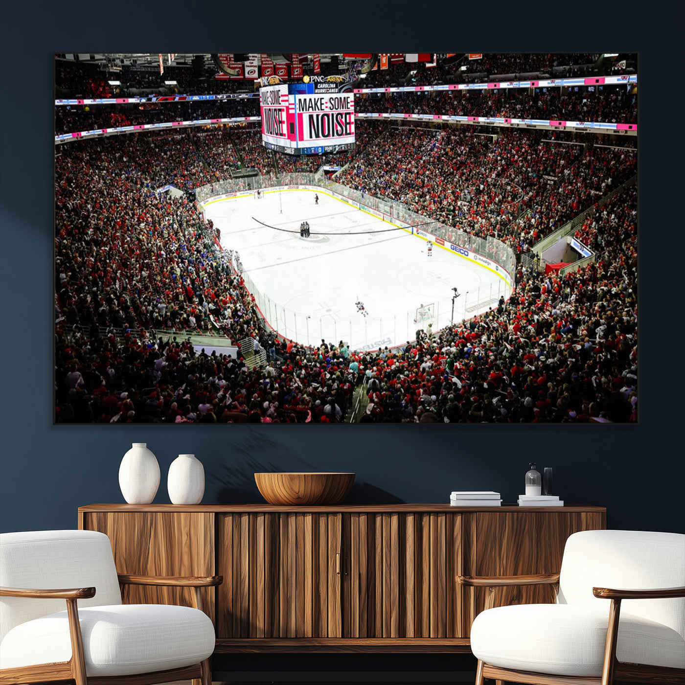 SEG-FC-51X34_Oversize - PNC Arena Raleigh North Carolina Hurricanes Hockey Stadium Wall Art Canvas, North Carolina