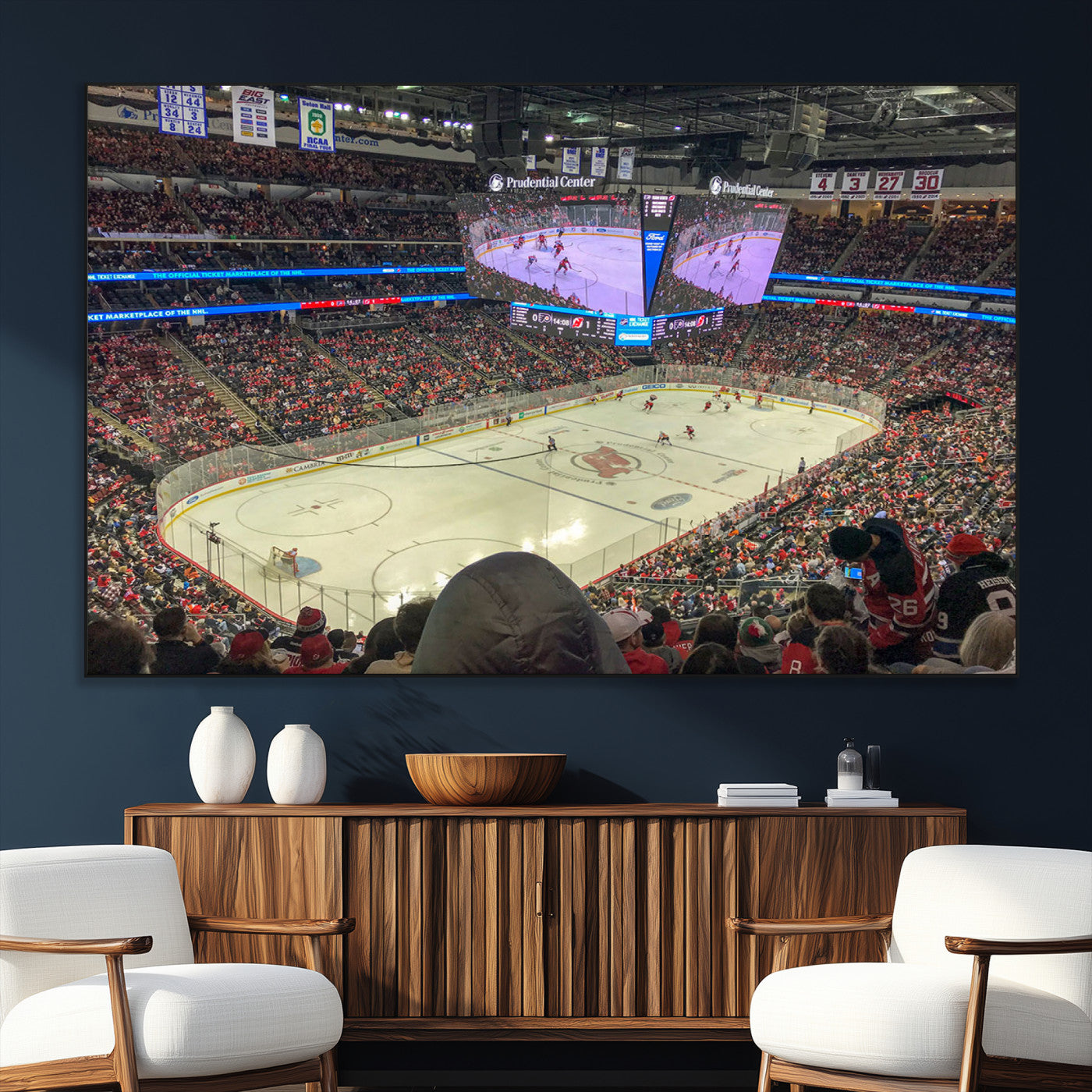 SEG-FC-51X34_Oversize - Prudential Center Newark New Jersey Devils Hockey Stadium, New Jersey Devils Hockey Stadium Canvas