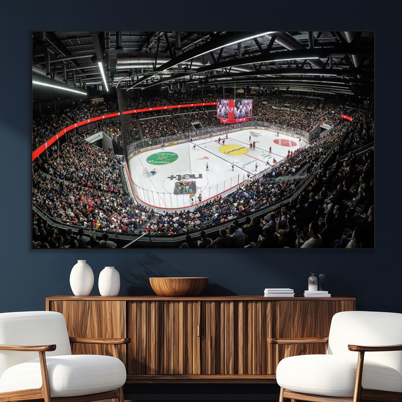 SEG-FC-51X34_Oversize - Vaudoise Lausanne Ice Hockey Arena Stadium Wall Art Canvas, Vaudoise Lausanne Ice Hockey Canvas
