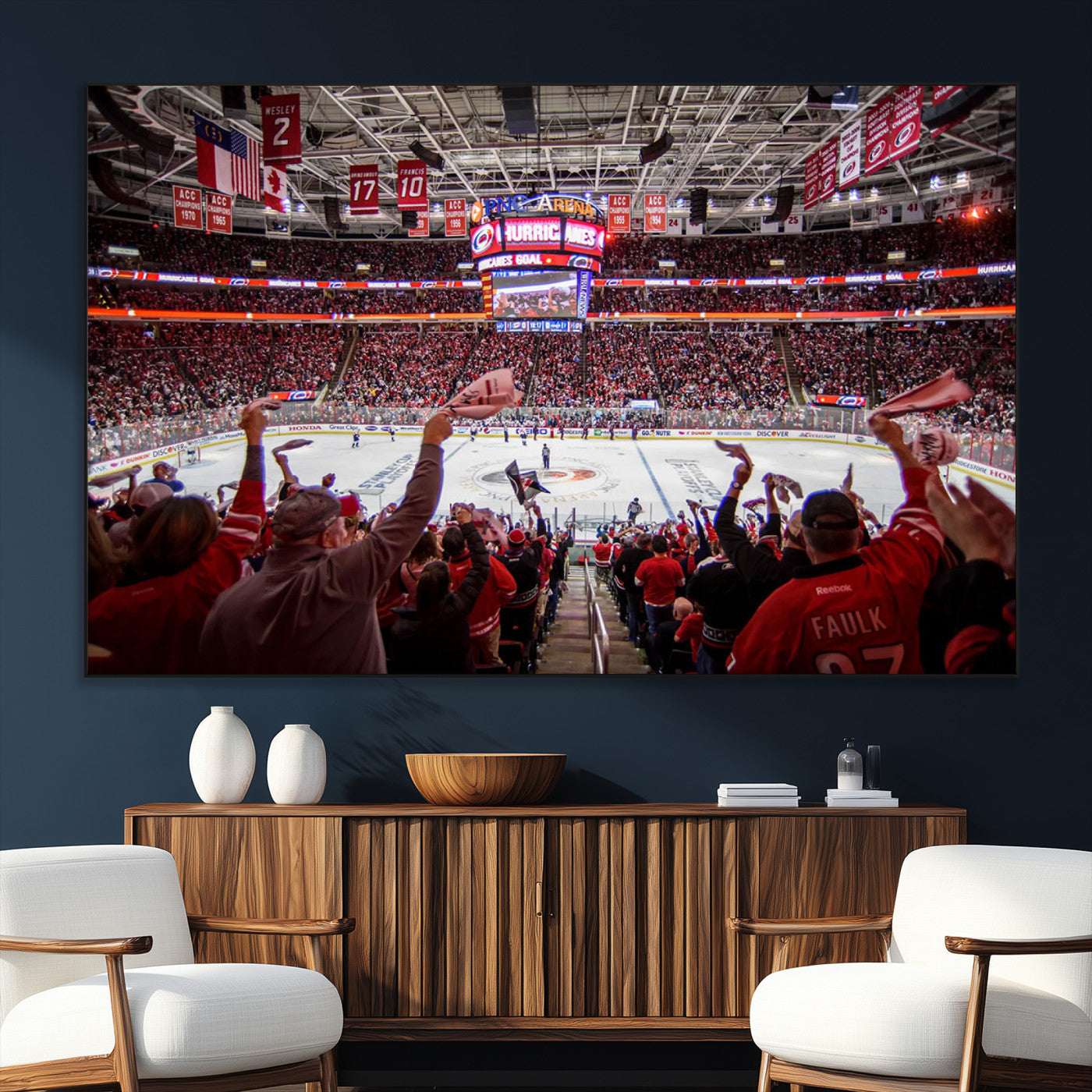 SEG-FC-51X34_Oversize - Carolina Hurricanes Ice Hockey Stadium Wall Art, Carolina Hurricanes Canvas Print