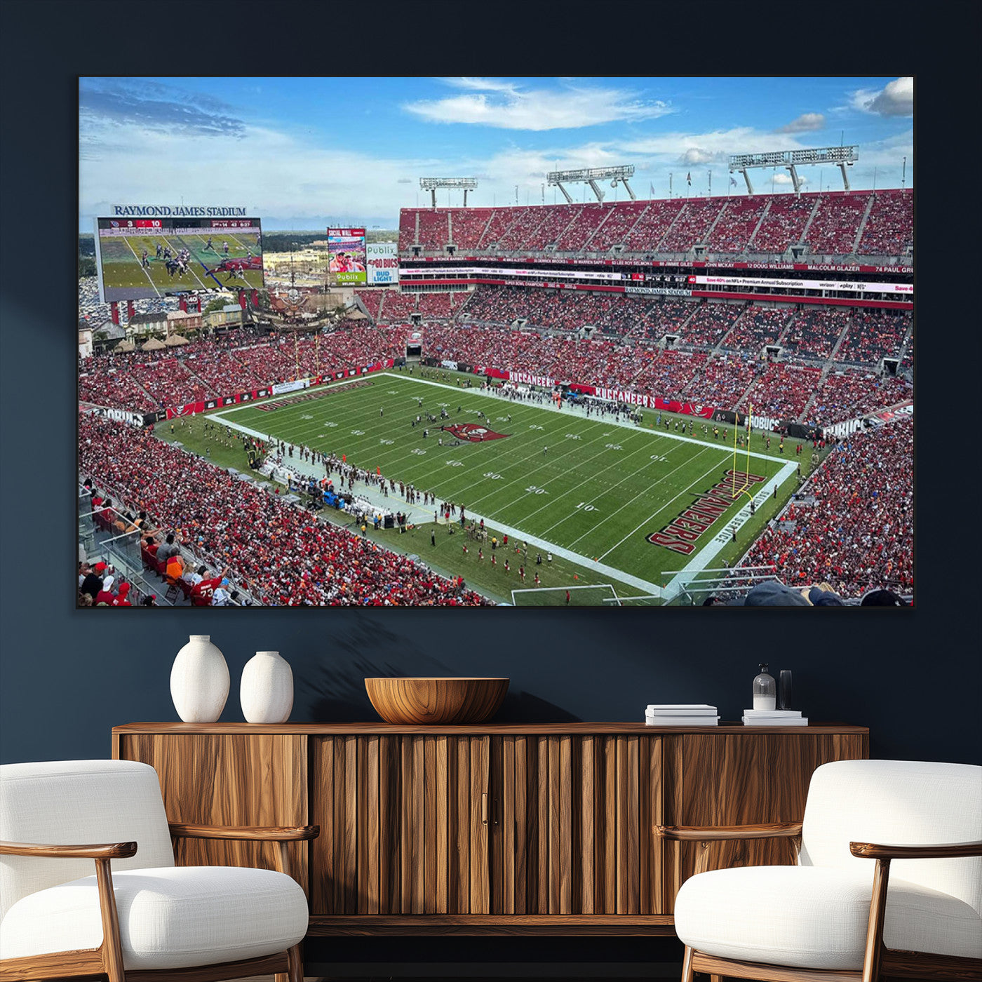 SEG-FC-51X34_Oversize - Florida Tampa Raymond James Stadium Wall Art Canvas Print - NFL Football Stadium Print Canvas
