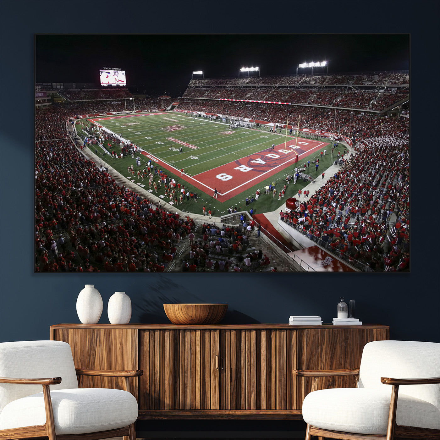 SEG-FC-51X34_Oversize - Houston Cougars Football Team Print - Houston TDECU Stadium Wall Art Canvas Print