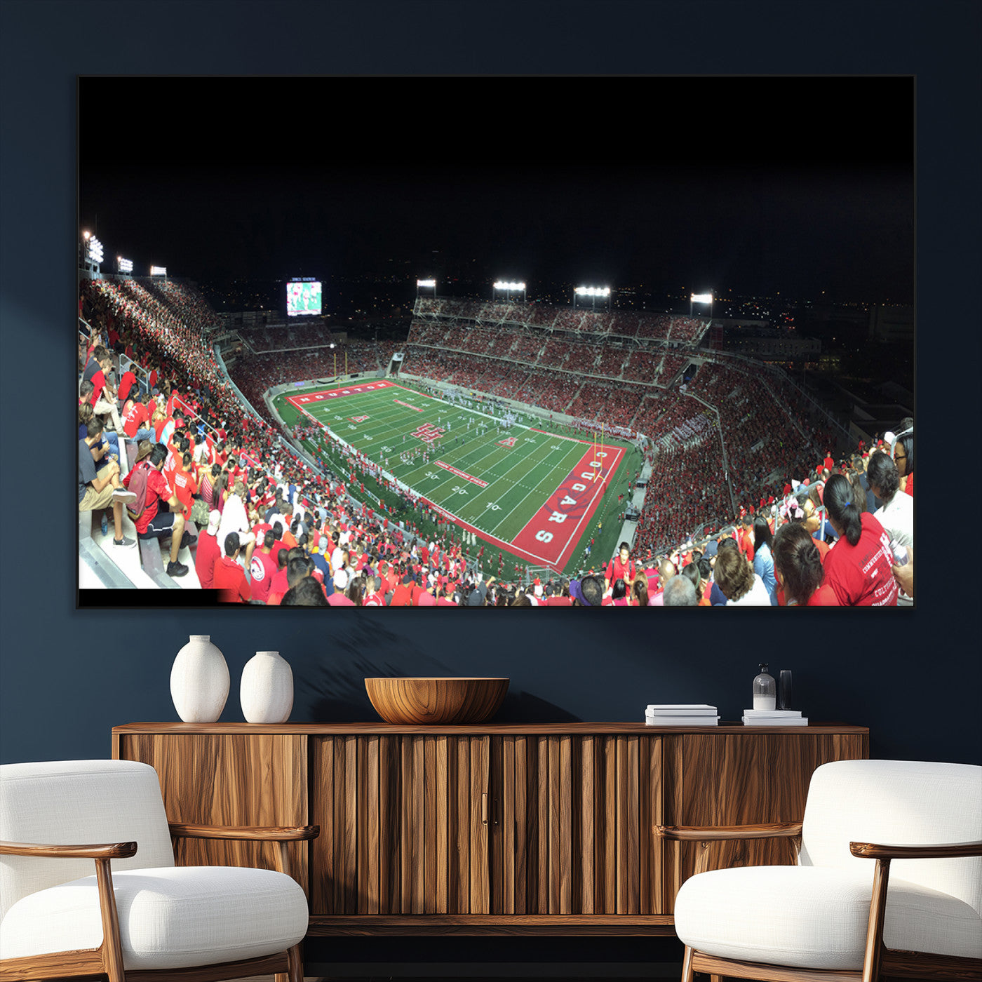 SEG-FC-51X34_Oversize - Houston Cougars Football Team Print - Houston TDECU Stadium Wall Art Canvas Print