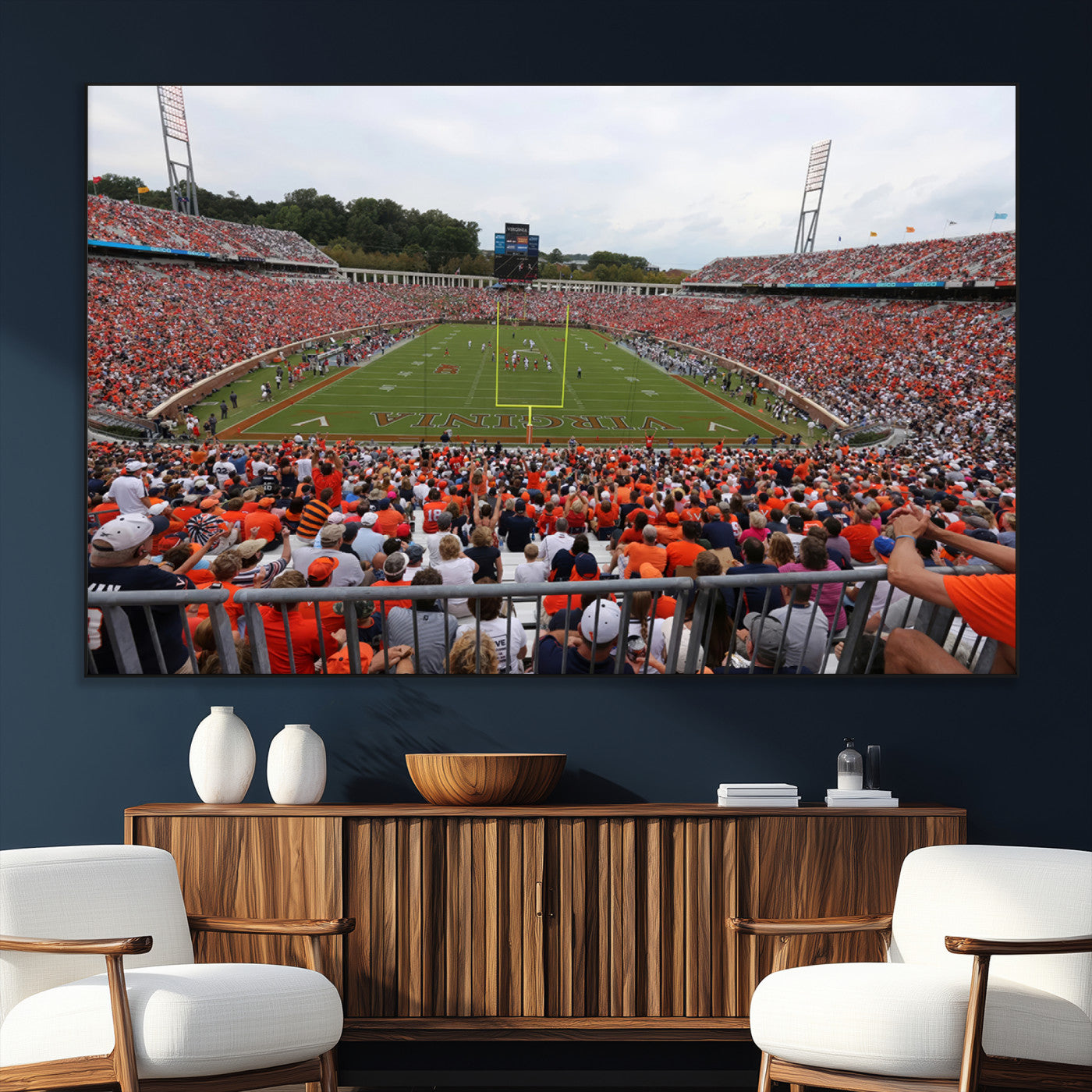 SEG-FC-51X34_Oversize - Virginia Cavaliers Football Team Print - Charlottesville Scott Stadium Print Wall Art Canvas