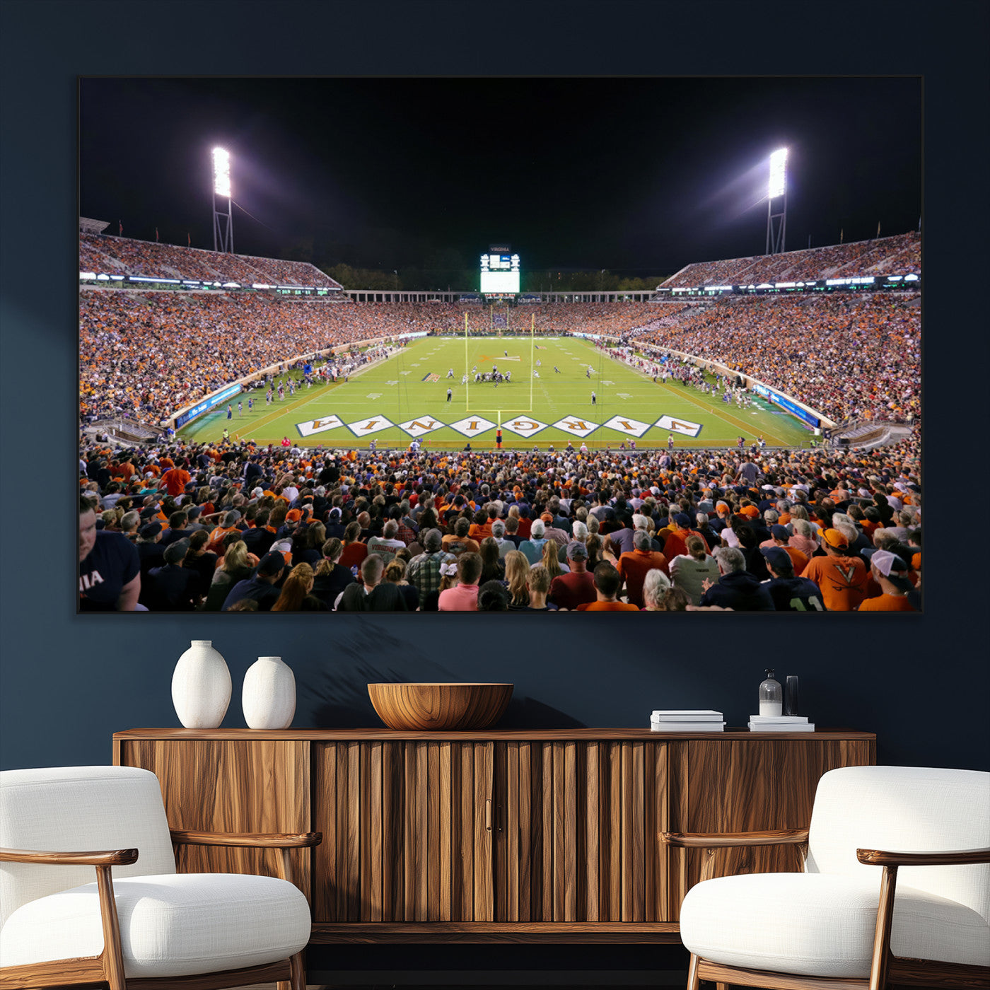 SEG-FC-51X34_Oversize - Virginia Cavaliers Football Team Print - Charlottesville Scott Stadium Wall Art Canvas Print
