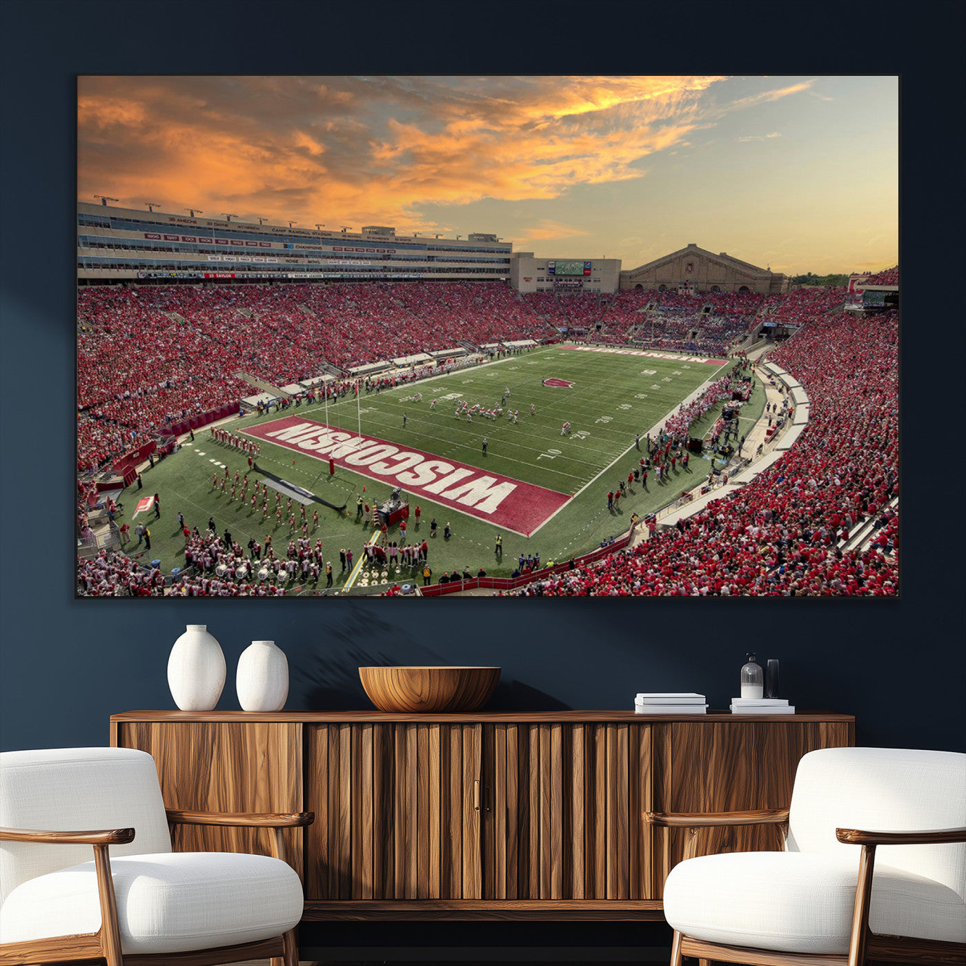 41472-SEG-FC-51X34_Oversize_Oversize-Camp Randall Stadium Wisconsin Badgers Large Wall Art Canvas Print | College Football Stadium Wall