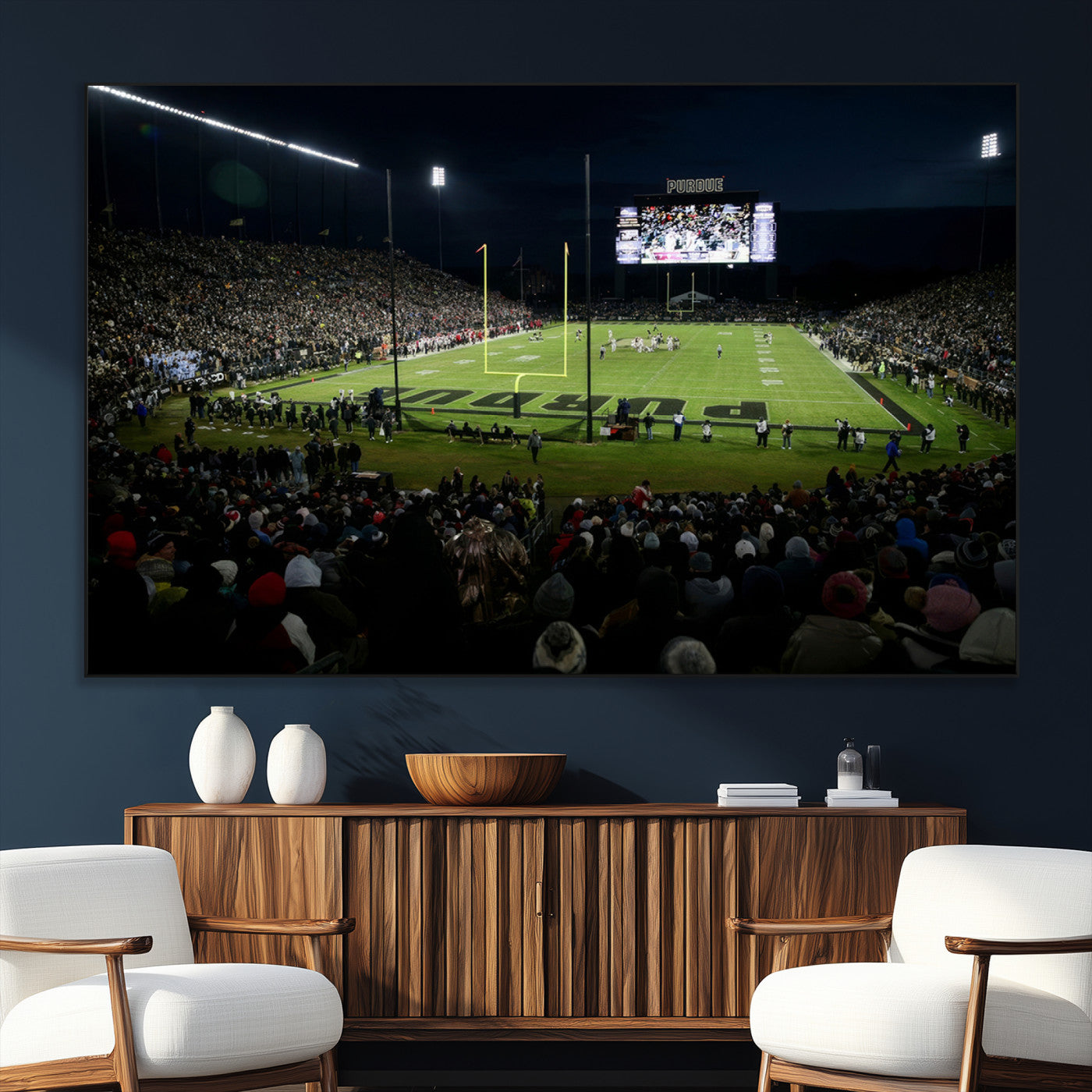 SEG-FC-51X34_Oversize - Purdue Boilermakers Football Team Print - West Lafayette Ross–Ade Stadium Wall Art Canvas Print