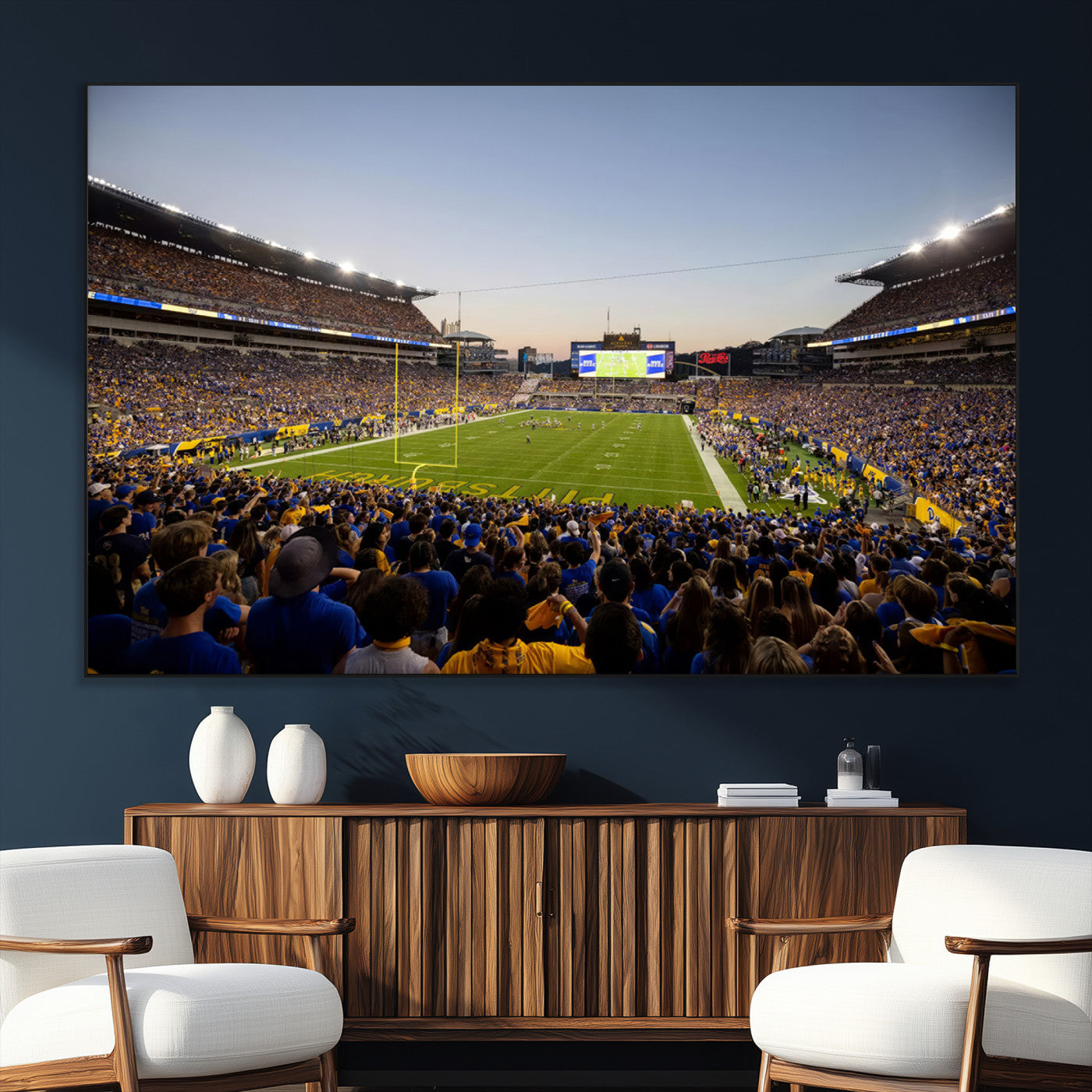 SEG-FC-51X34_Oversize - Pittsburgh Panthers Football Team Print - Pittsburgh Acrisure Stadium Wall Art Canvas Print