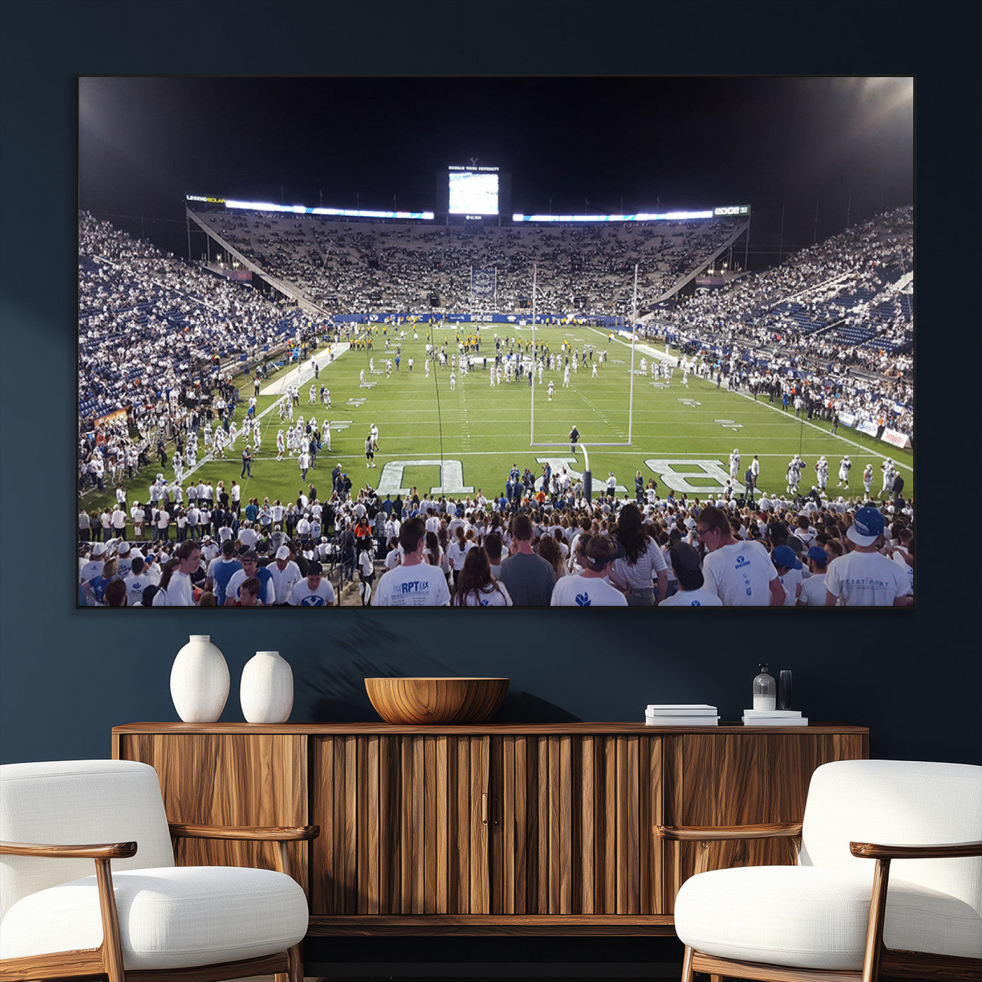 SEG-FC-51X34_Oversize - Brigham Young University Cougars Football Print Canvas - Provo LaVell Edwards Stadium Wall Art
