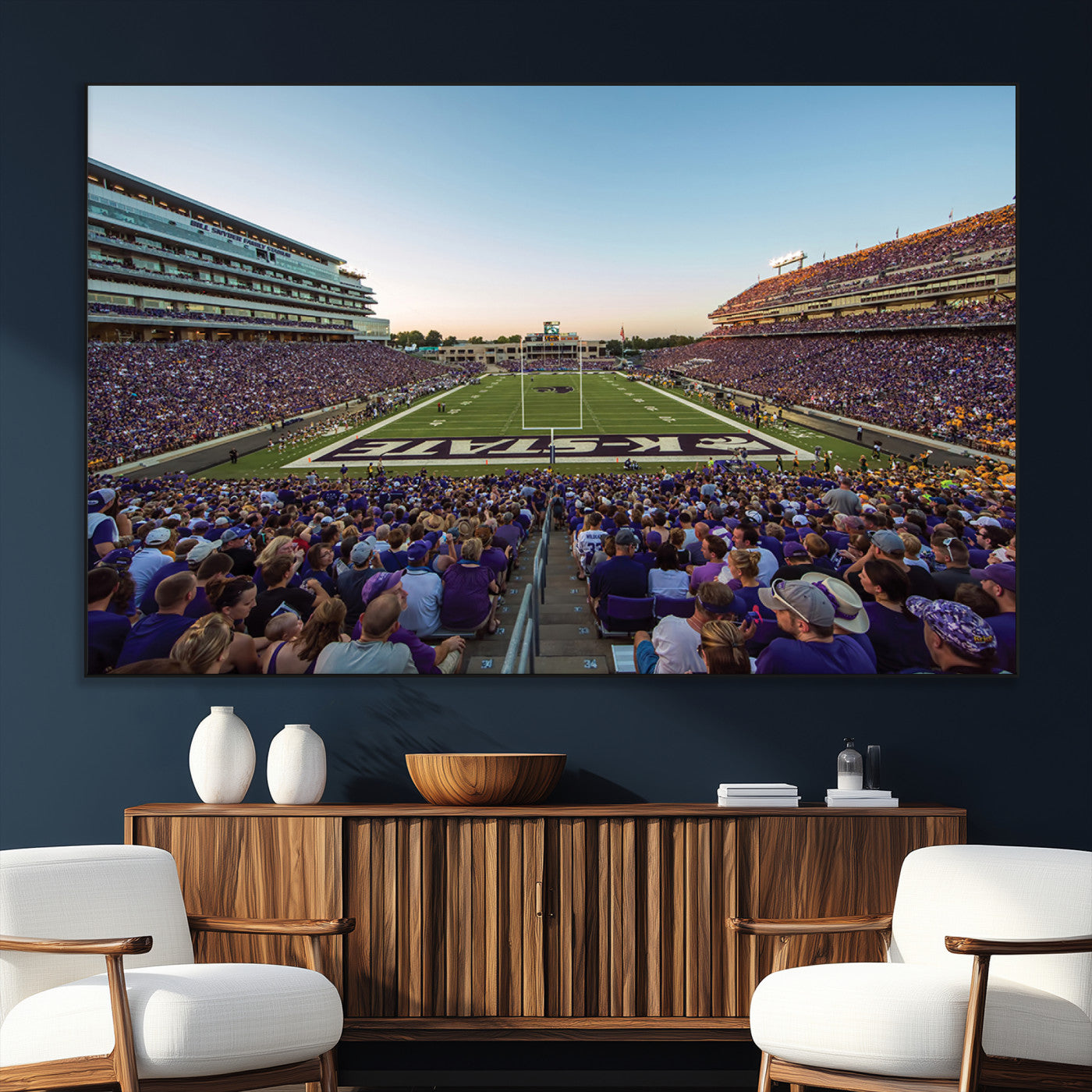 SEG-FC-51X34_Oversize - Kansas State University Wildcats Football Team Print - Manhattan Bill Snyder Family Football Stadium