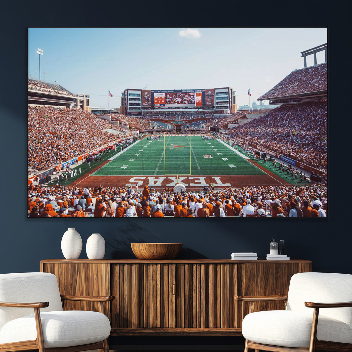 SEG-FC-51X34_Oversize - Framed Texas Memorial Stadium Canvas, University of Texas Longhorns Football Team Print - Austin