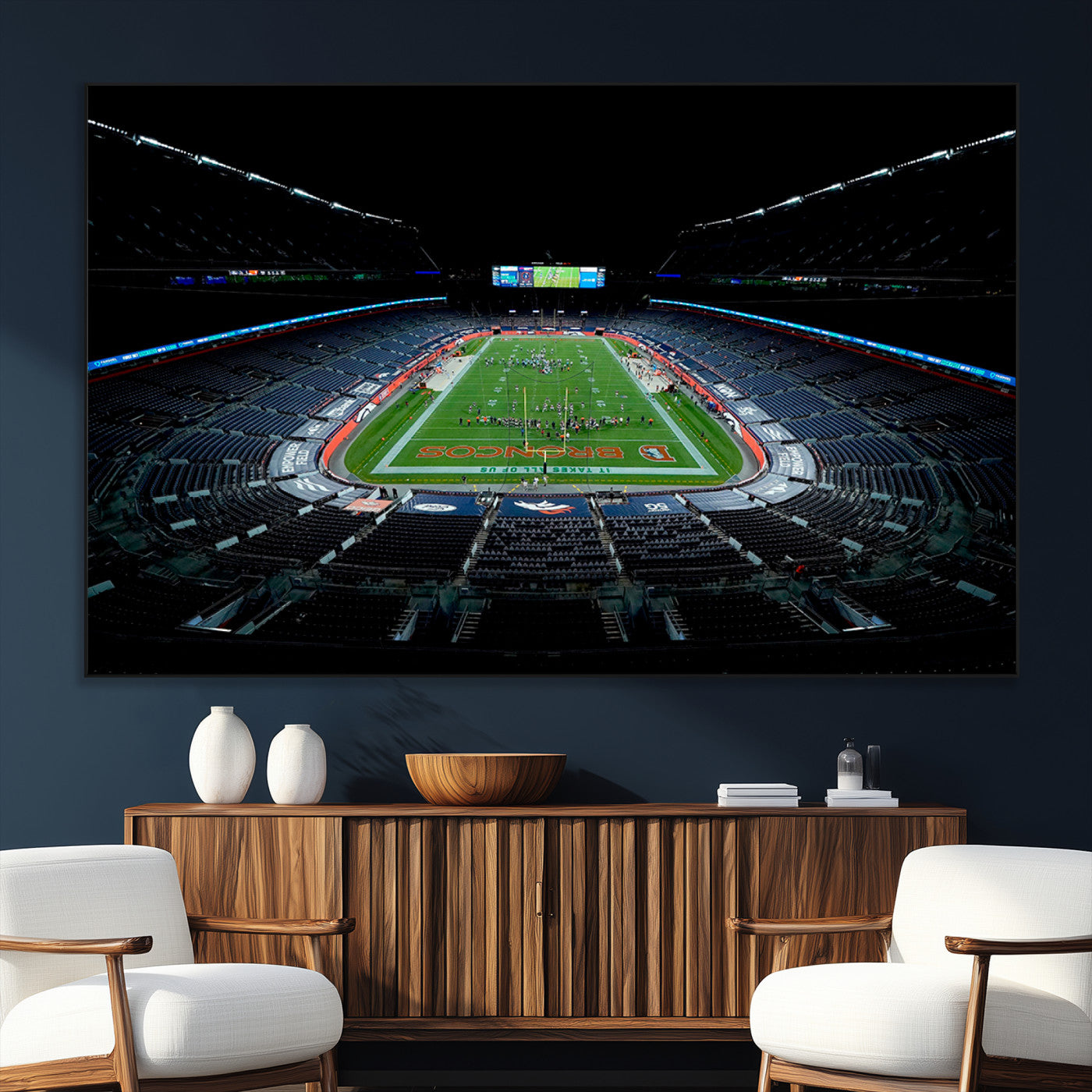 SEG-FC-51X34_Oversize - Denver Broncos Football Team Print Canvas- Denver Empower Field at Mile High Stadium Wall Art Canvas