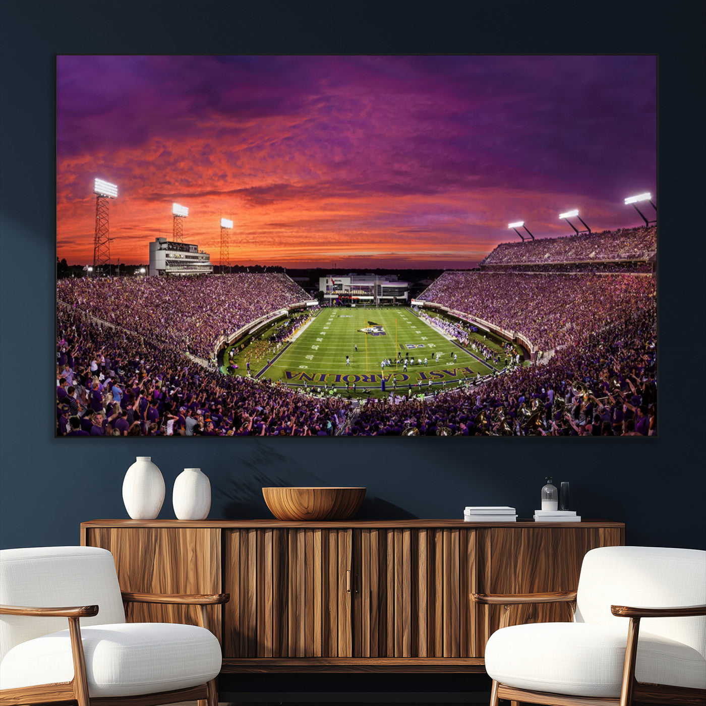 SEG-FC-51X34_Oversize - East Carolina University Pirates Football Print Canvas- Greenville Dowdy-Ficklen Stadium Wall Art