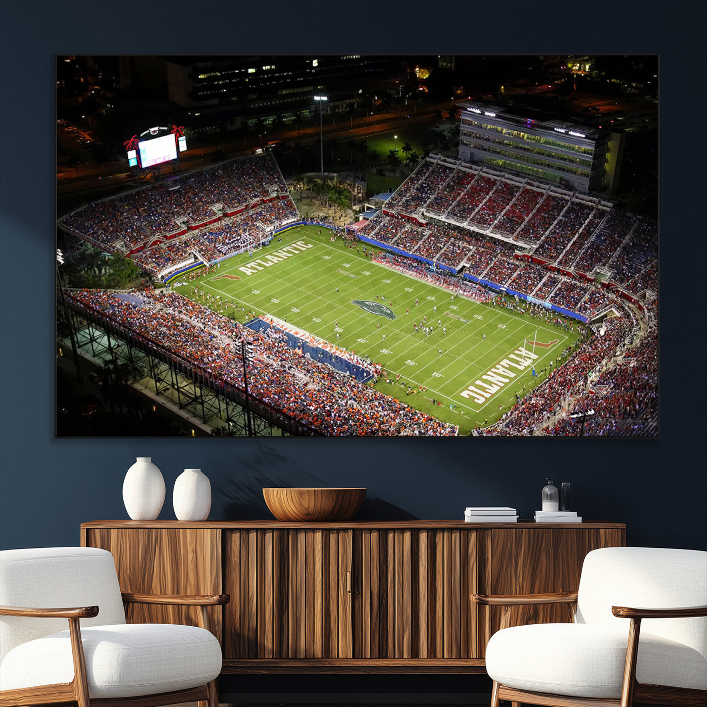 SEG-FC-51X34_Oversize - Florida Atlantic University Owls Canvas Print, Football Team Print - Boca Raton FAU Stadium Wall Art