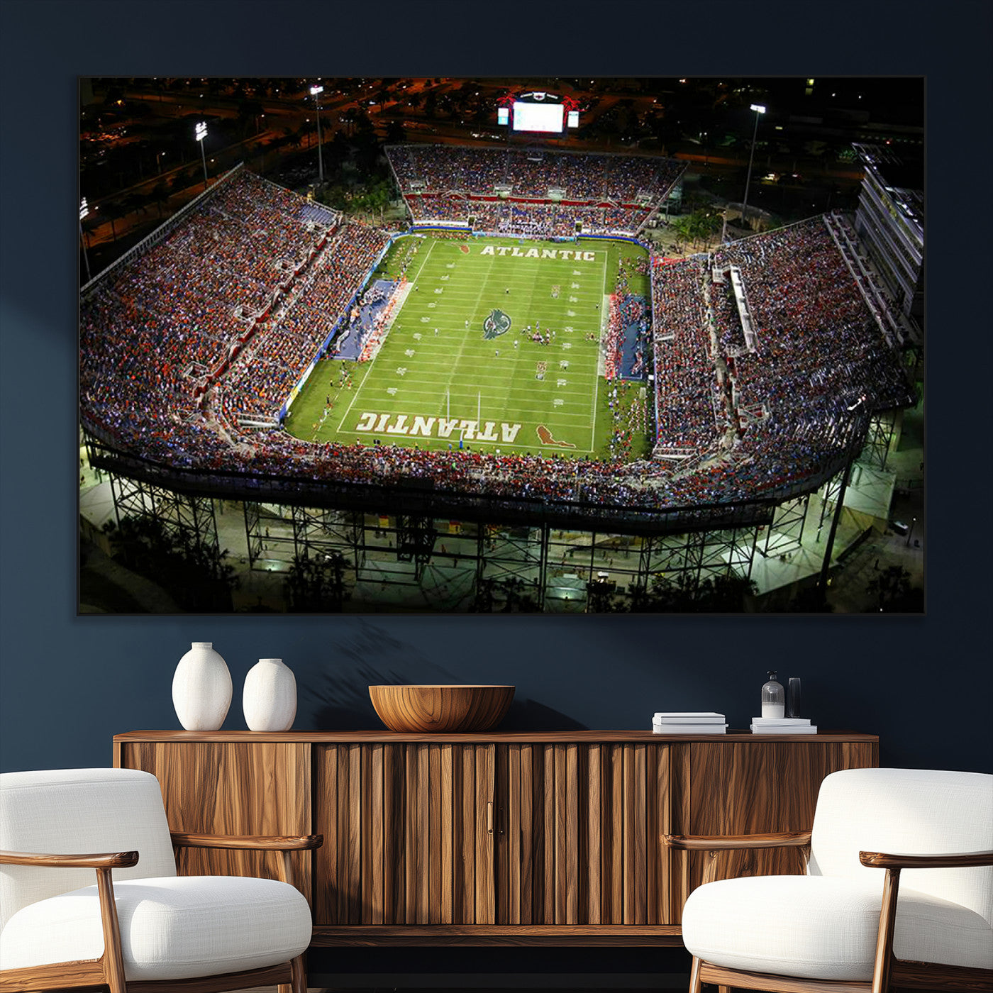 SEG-FC-51X34_Oversize - Florida Atlantic University Owls Football Team Print - Boca Raton FAU Stadium Wall Art Canvas Print