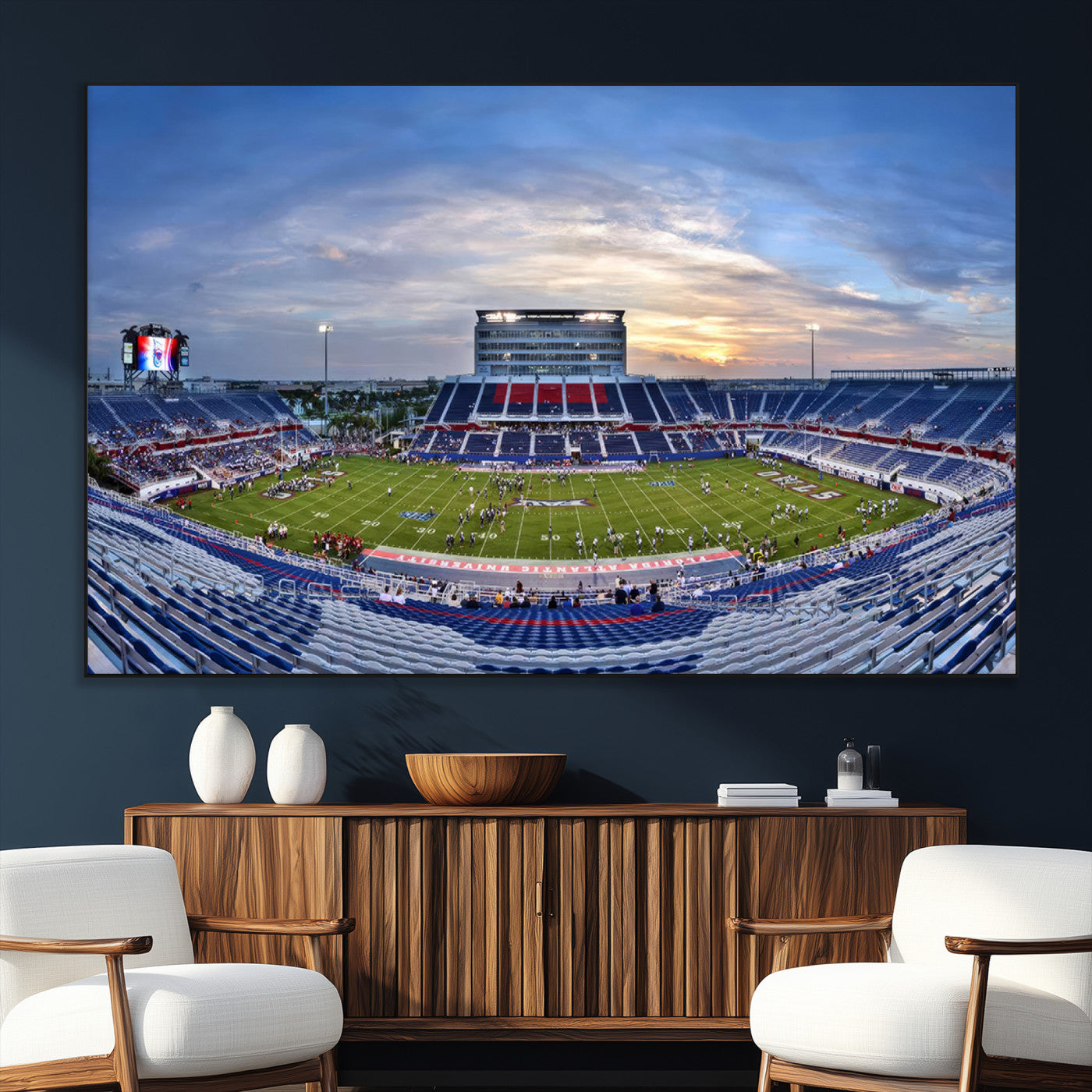 SEG-FC-51X34_Oversize - Florida Atlantic University Owls Football Team Print - Boca Raton FAU Stadium Wall Art Canvas Print