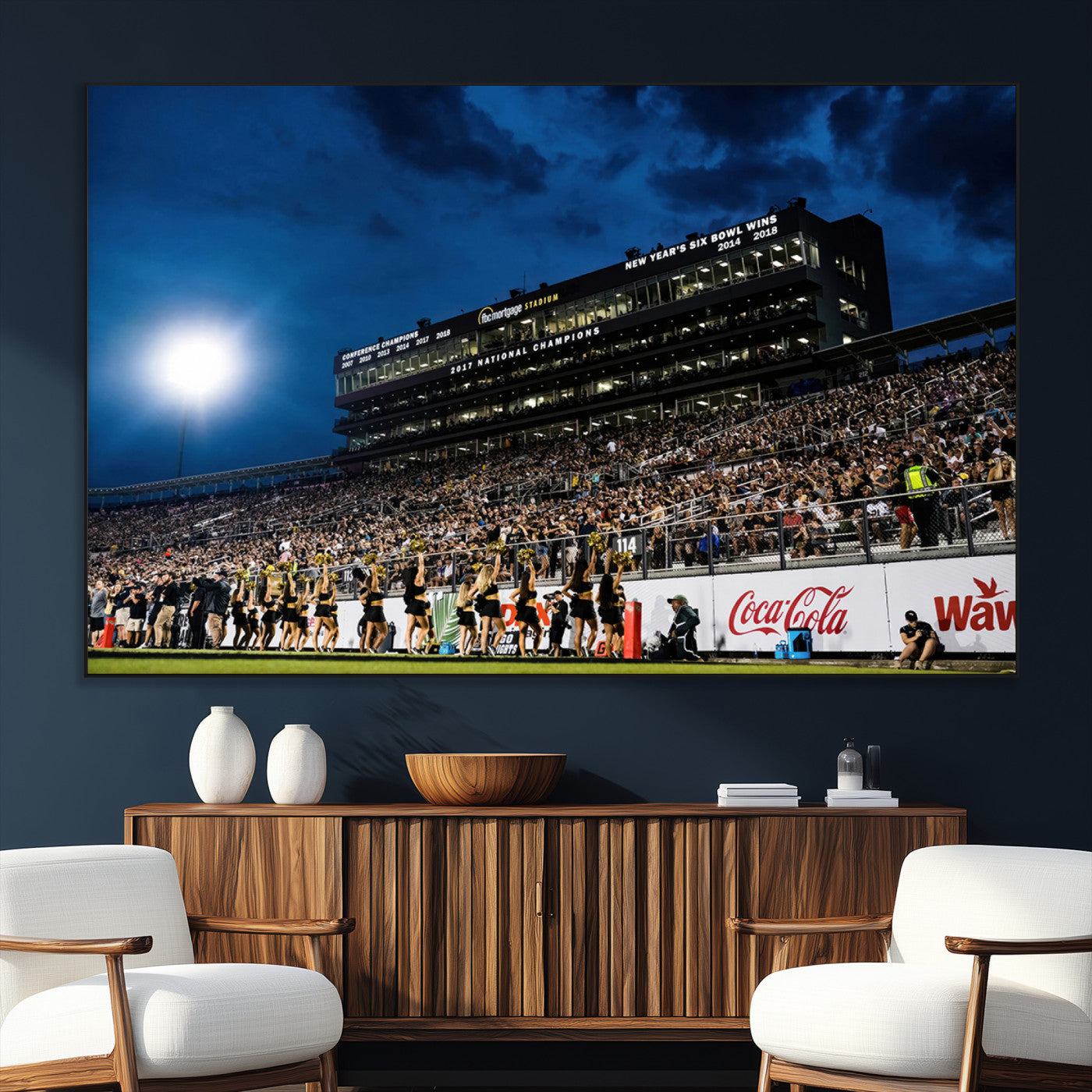 SEG-FC-51X34_Oversize - UCF Knights Football Team Print - Orlando FBC Mortgage Stadium Wall Art Canvas Print
