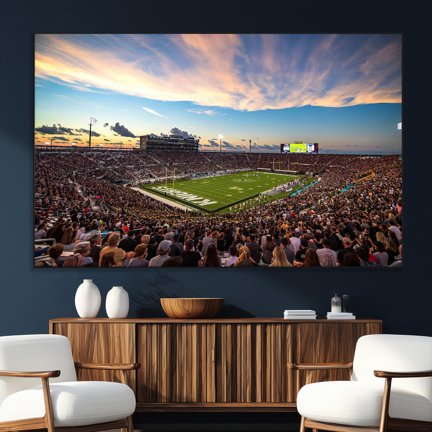 SEG-FC-51X34_Oversize - UCF Knights Football Team Print - Orlando FBC Mortgage Stadium Wall Art Canvas Print