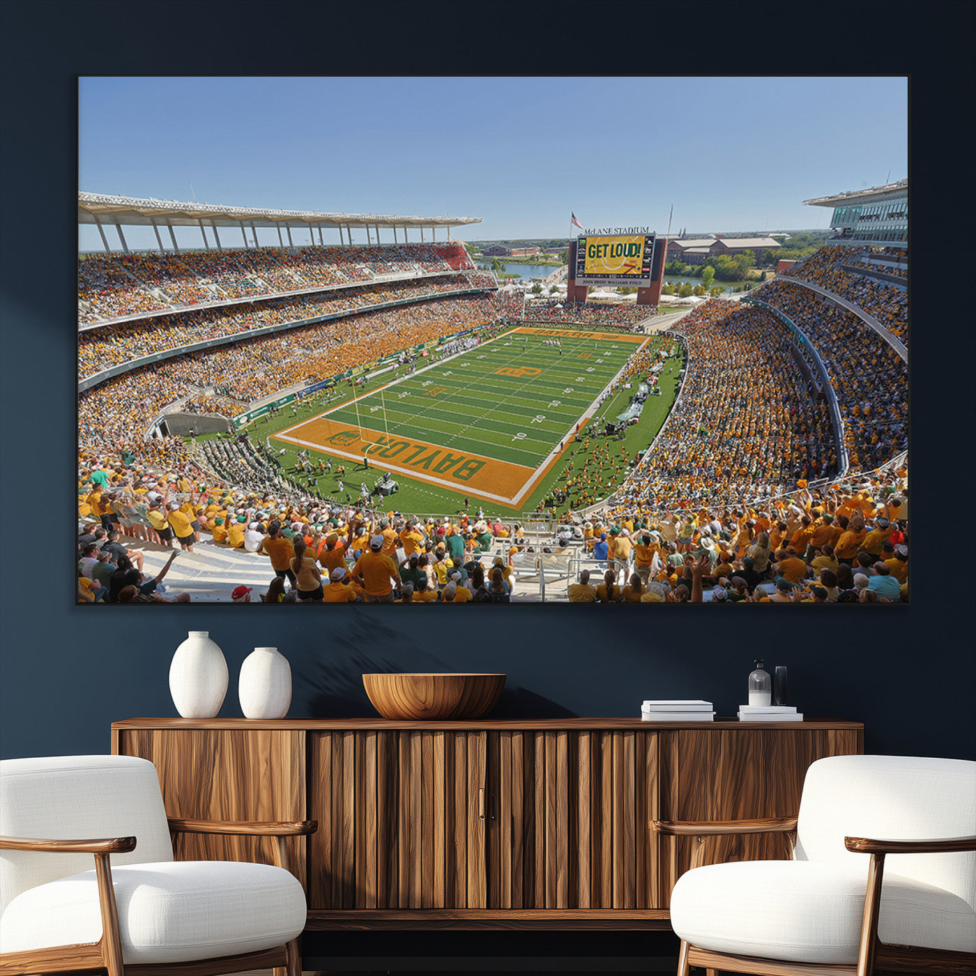 SEG-FC-51X34_Oversize - Baylor University Bears Football Team Print - Waco McLane Stadium Wall Art Canvas Print