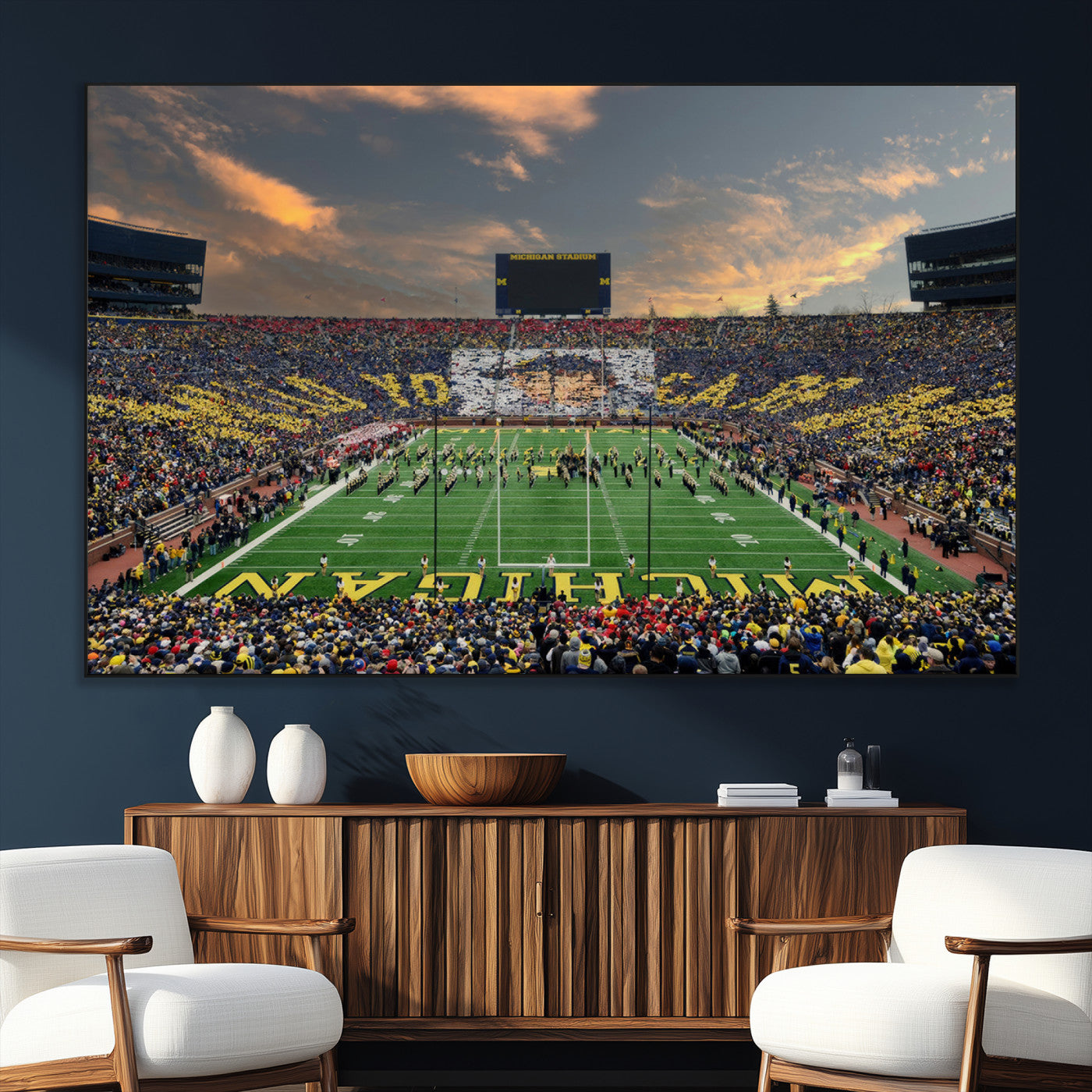 SEG-FC-51X34_Oversize - University of Michigan Wolverines Print Canvas, Football Team Print - Ann Arbor Michigan Stadium
