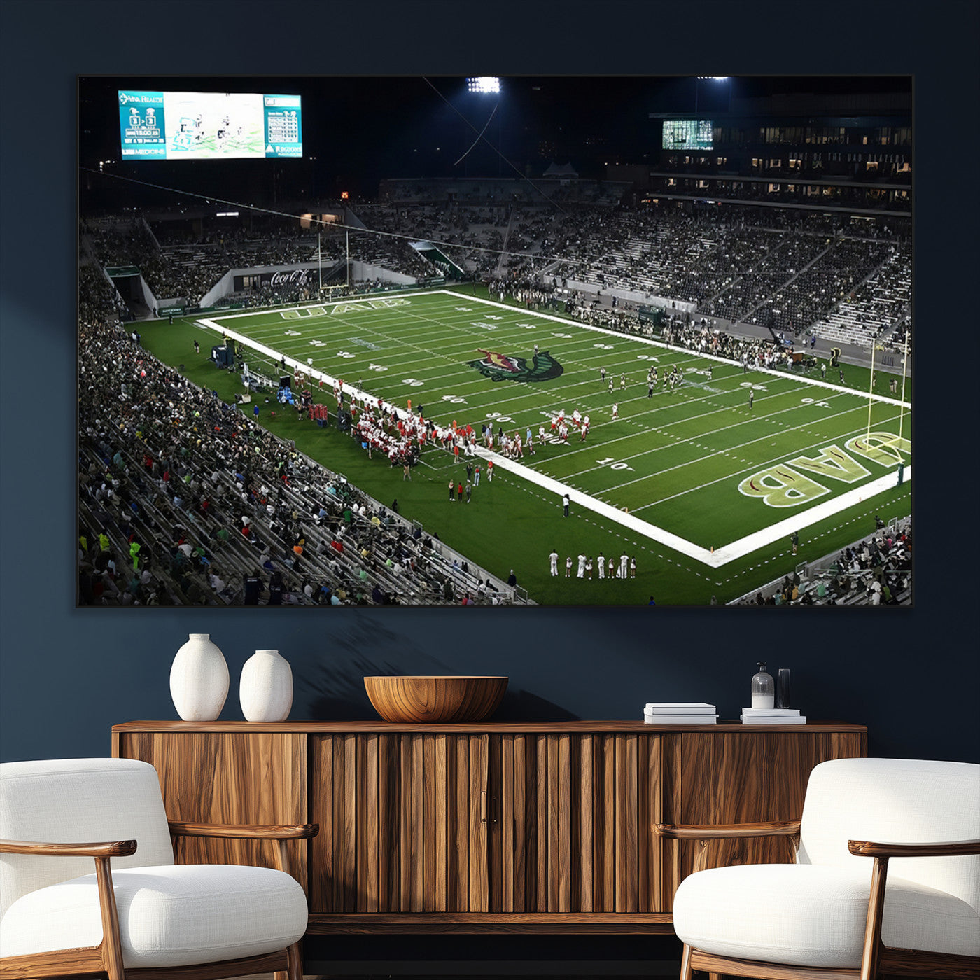 SEG-FC-51X34_Oversize - UAB Blazers Football Team Print - Birmingham Protective Stadium Wall Art Canvas Print