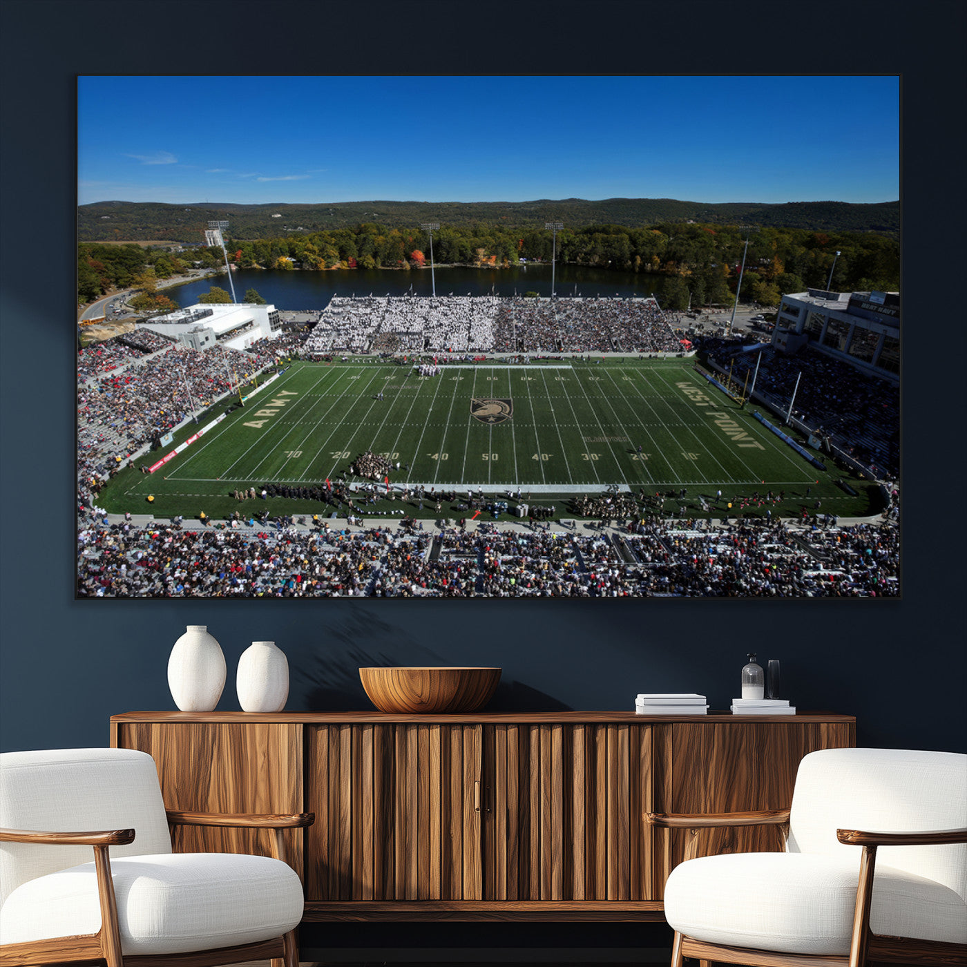 SEG-FC-51X34_Oversize - Army Black Knights Football Team Print - West Point Michie Stadium Wall Art Canvas Print