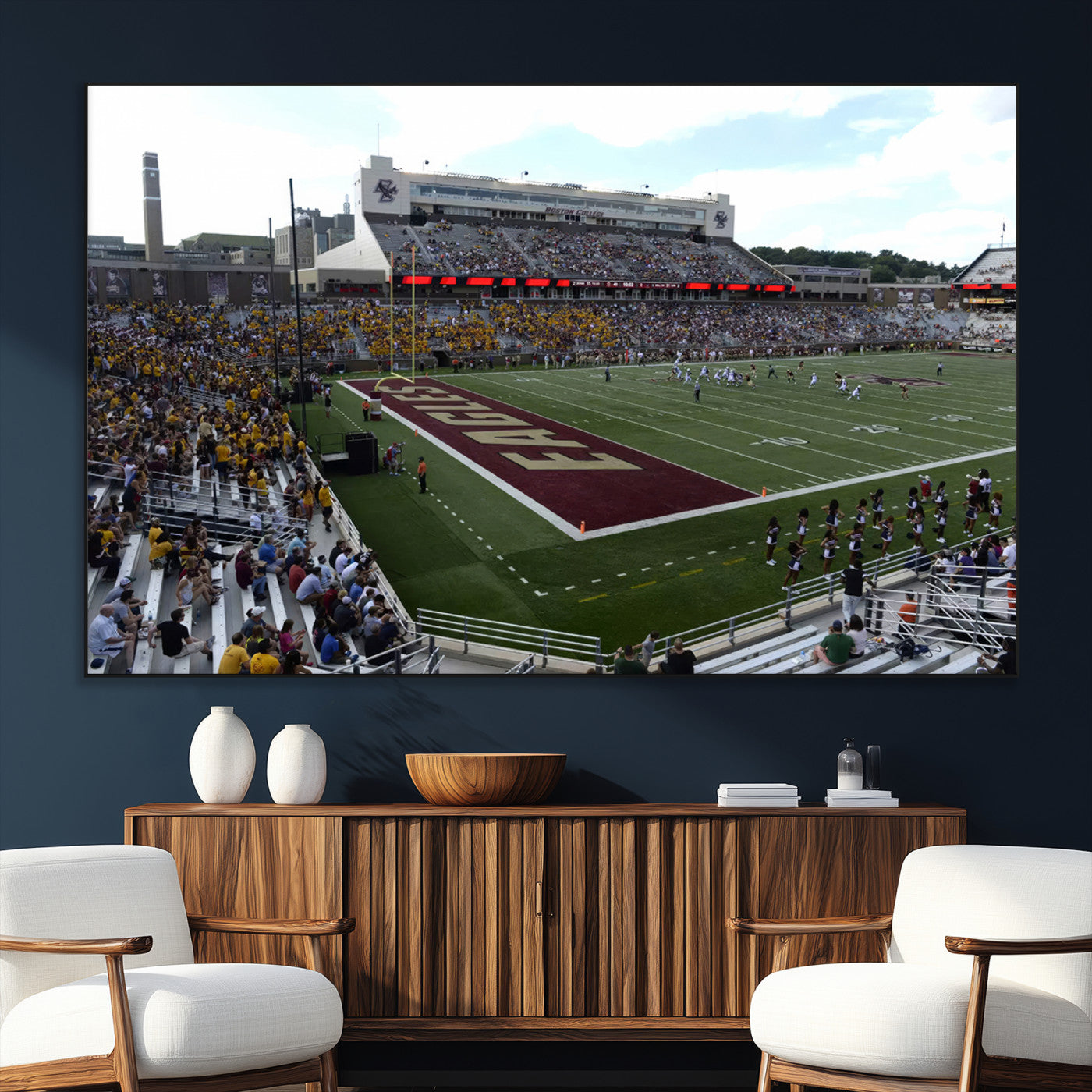 SEG-FC-51X34_Oversize - Boston College Eagles Football Team Print - Boston Alumni Stadium Wall Art Canvas Print