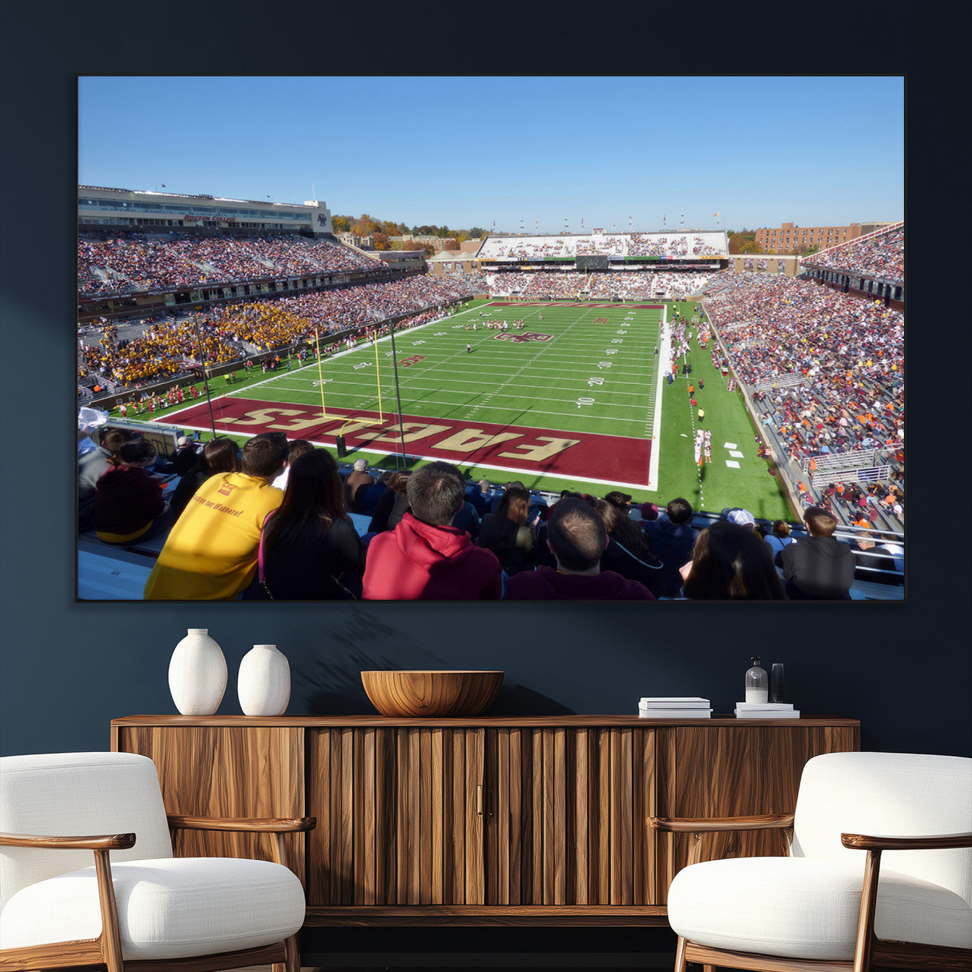 SEG-FC-51X34_Oversize - Boston College Eagles Football Team Print - Boston Alumni Stadium Wall Art Canvas Print