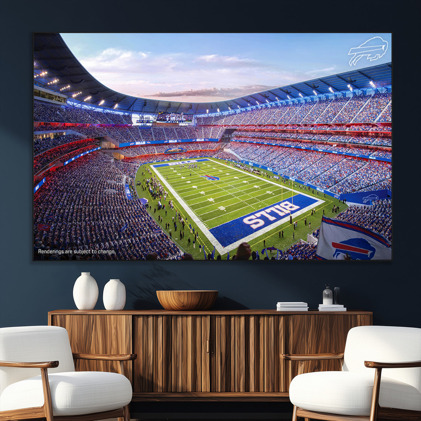 SEG-FC-51X34_Oversize - Buffalo Bills Football Team Print Canvas - Buffalo Highmark Stadium Wall Art Canvas Print