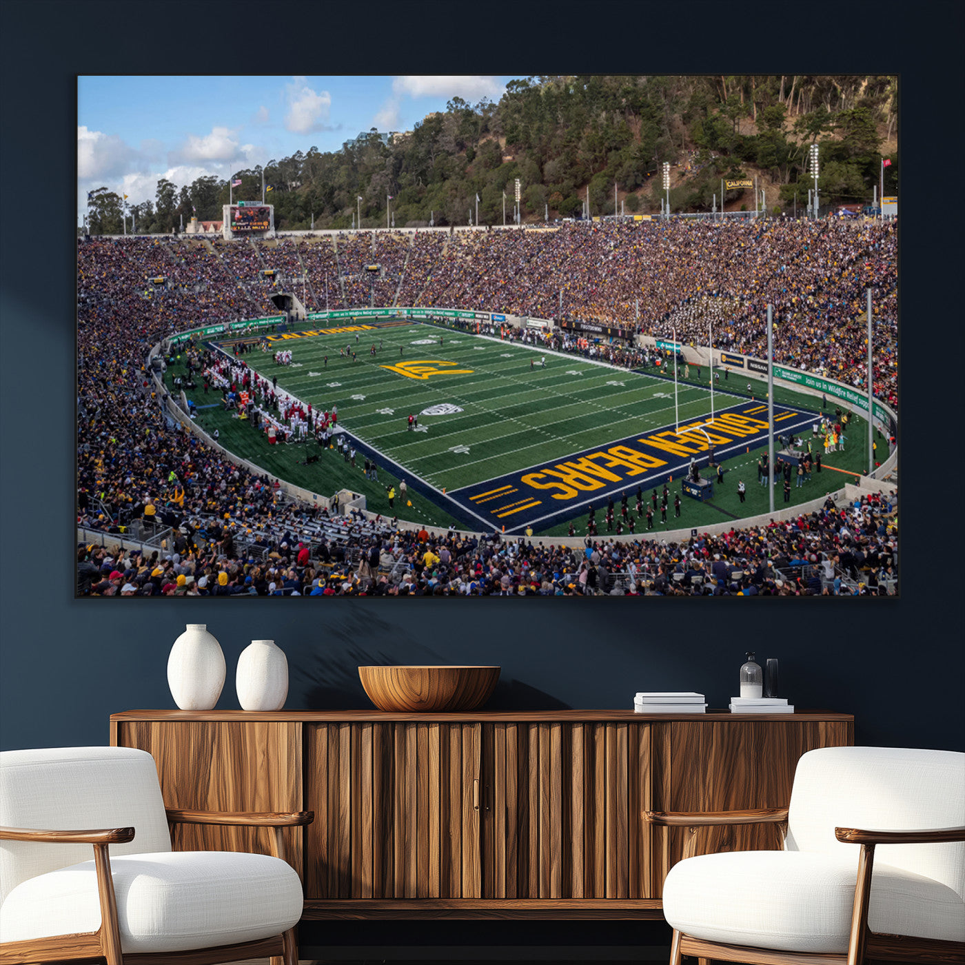SEG-FC-51X34_Oversize - University of California Golden Bears Football Team Print - Berkeley California Memorial Stadium Art