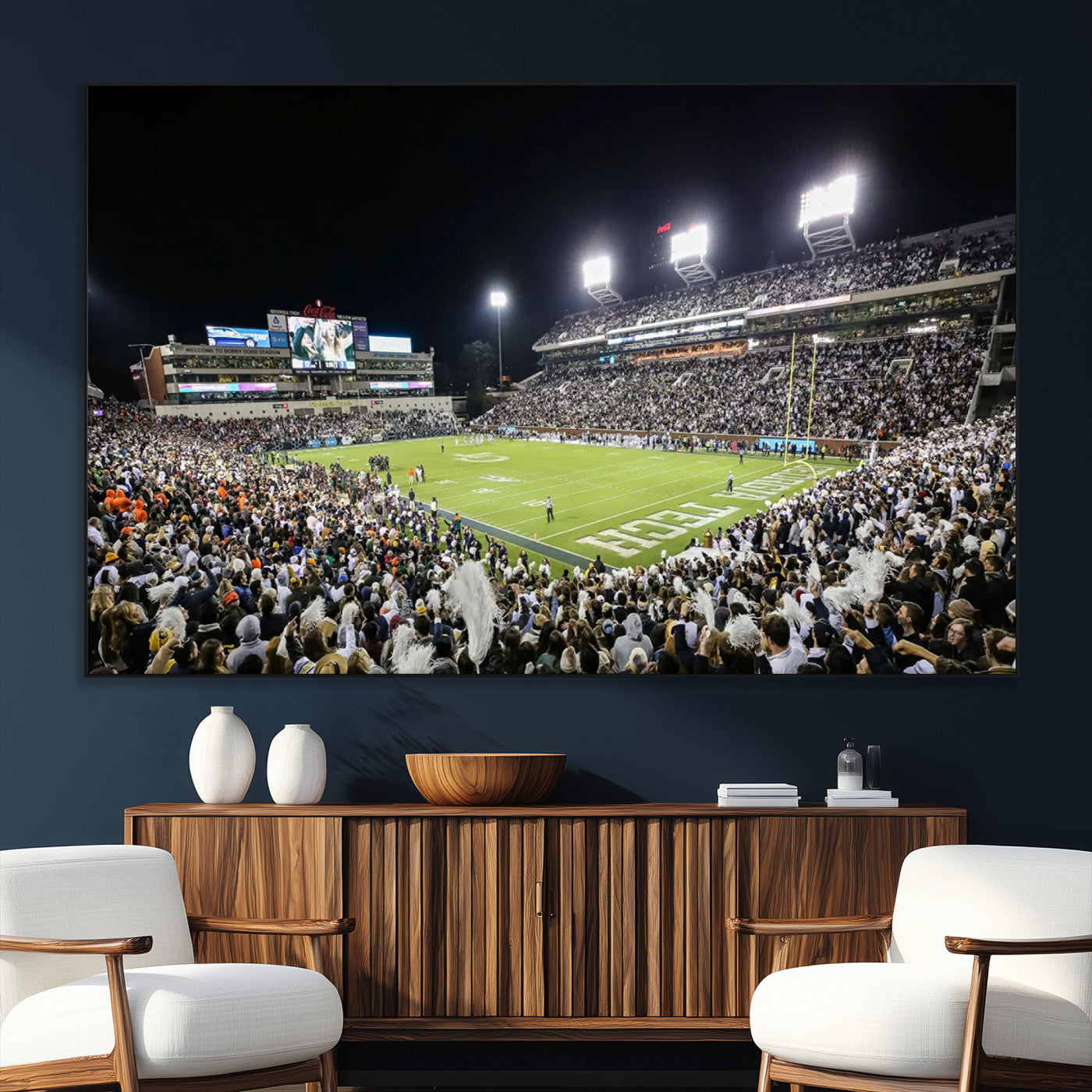 SEG-FC-51X34_Oversize - Georgia Tech Yellow Jackets Football Team Print - Atlanta Bobby Dodd Stadium Wall Art Canvas Print